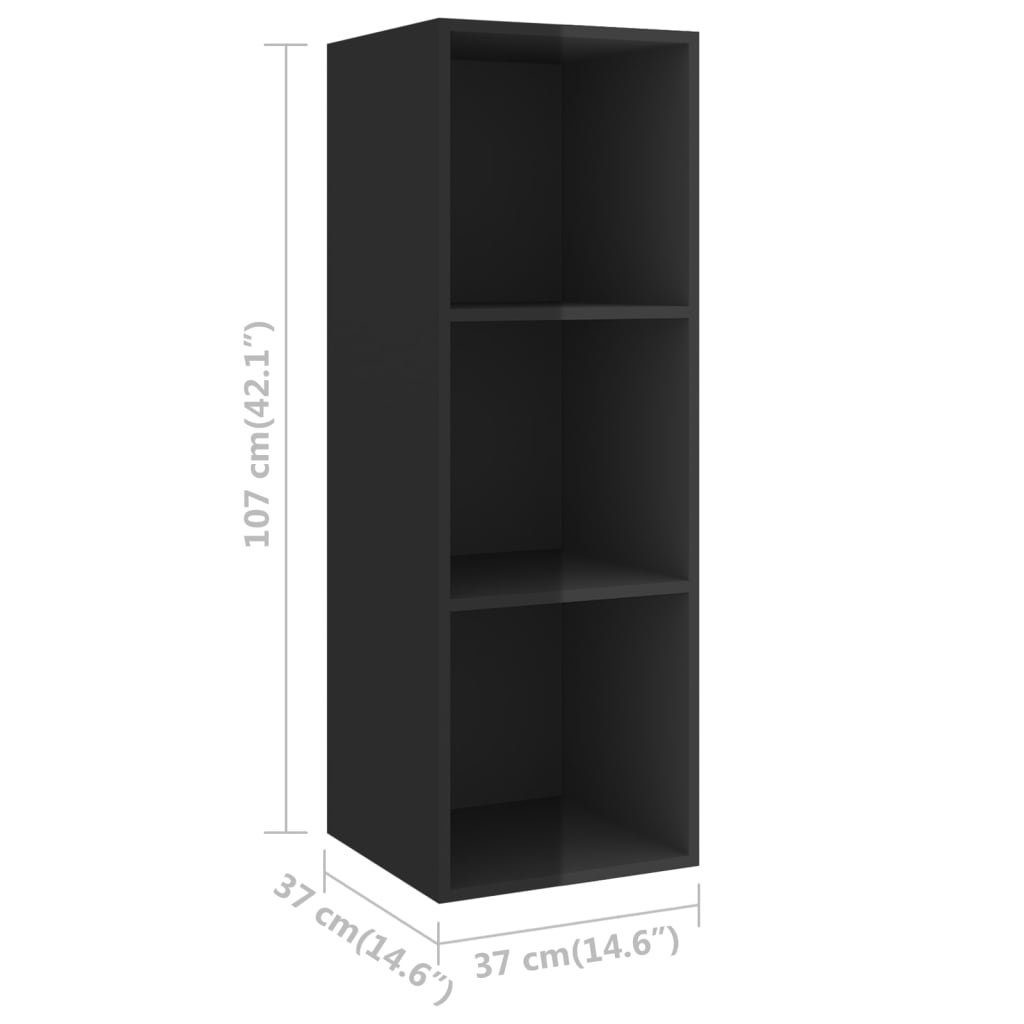 TV-Schrank vidaXL 2-tlg. TV-Schrank-Set (1-St) Hochglanz-Schwarz Holzwerkstoff