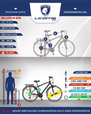 Licorne Bike Trekkingrad Licorne Bike Life M-V-ATB Premium Trekking Bike in 28 Zoll, 21 Gang