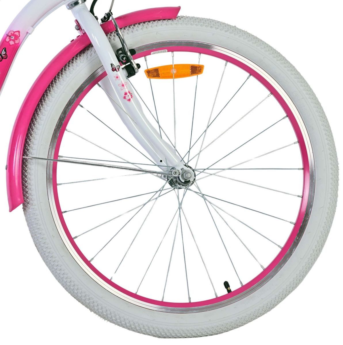 Volare Kinderfahrrad 24 ZOLL Kinder Mädchen Fahrrad Kinderfahrrad Rad LOVELY 7 Gänge 24122, 7 Gang Shimano, Kettenschaltung, 7 Gänge, Korb, Seitenständer, Gepäckträger