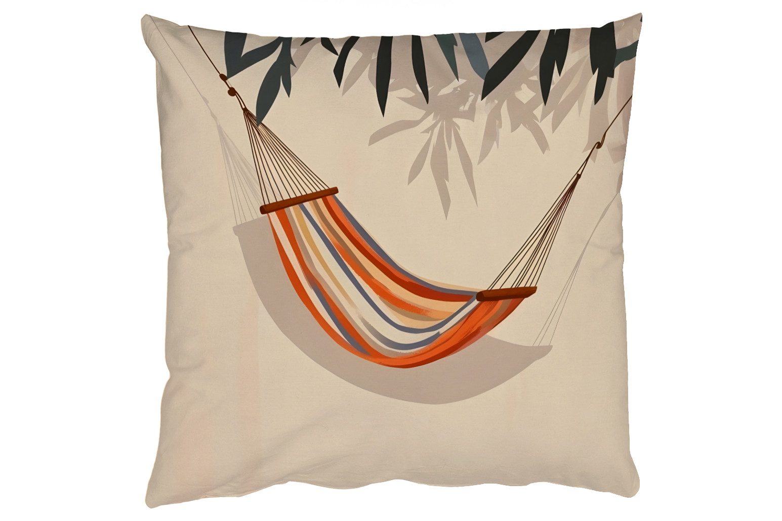 MuchoWow Dekokissen Hängematte - Bunt - Blätter - Schatten, Zierkissen, Deko Kissen mit Füllung, Sofakissen, 60x60 cm