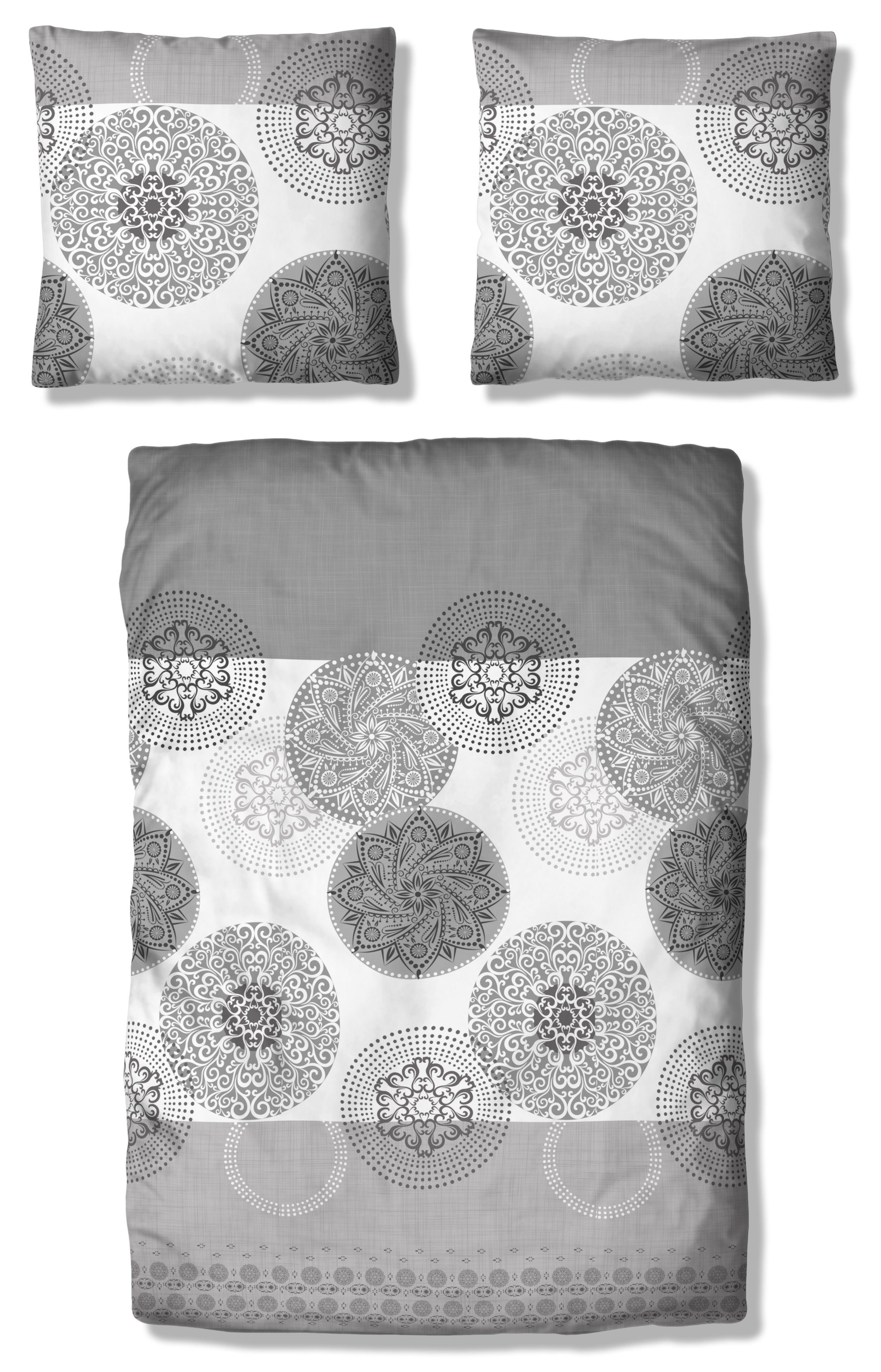 my home Bettwäsche Tesso in Gr. 135x200, 155x220 oder 200x200 cm, Polycotton recycelt, 2 teilig, Baumwolle, Bettwäsche mit Ornamenten und in verschiedenen Qualitäten