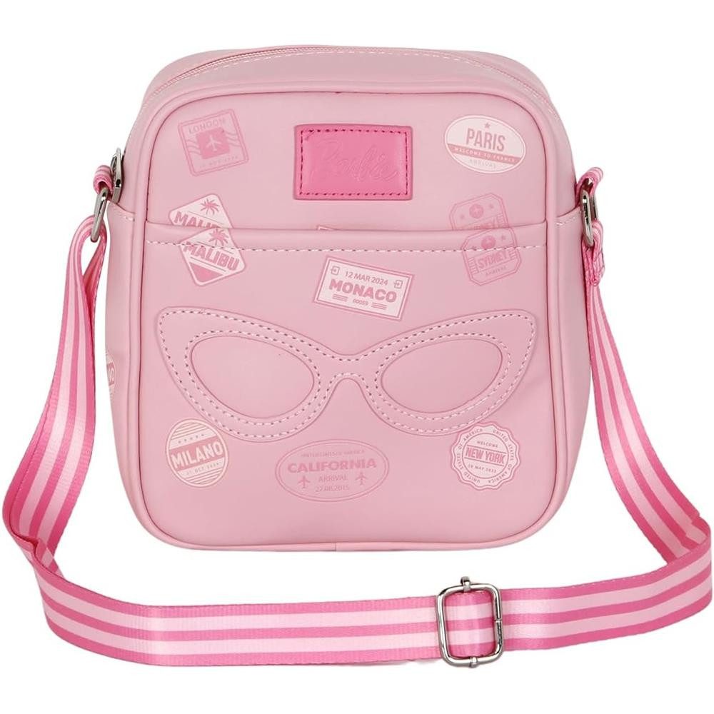 Karactermania Umhängetasche Barbie Travel Sling Fashion-Tasche Rosa mit Vordertasche und Magnet, Magnetverschluss