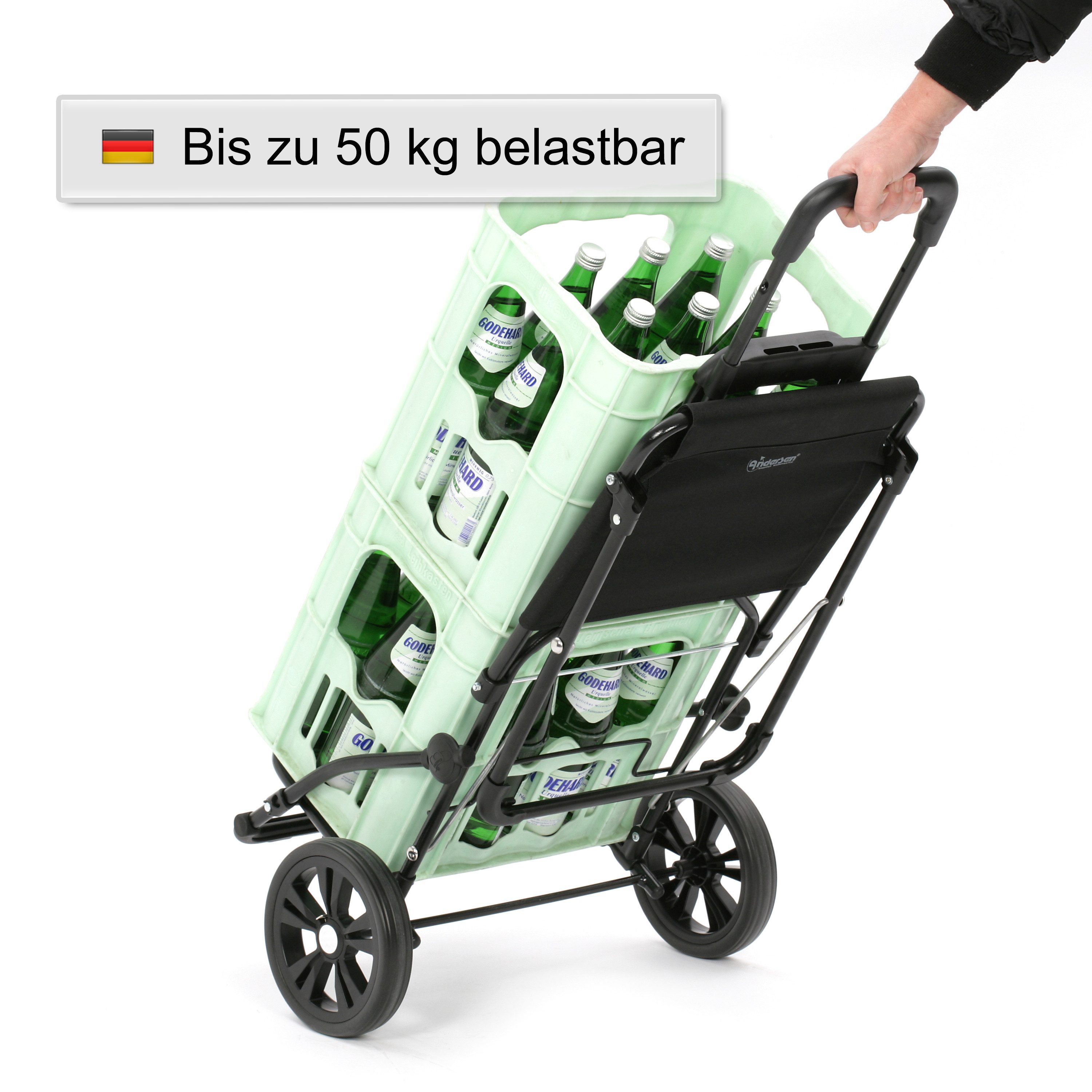 Andersen Einkaufstrolley Komfort Shopper Ture beige, klappbare Ladefläche, belastbar bis 50kg, wasserabweisend