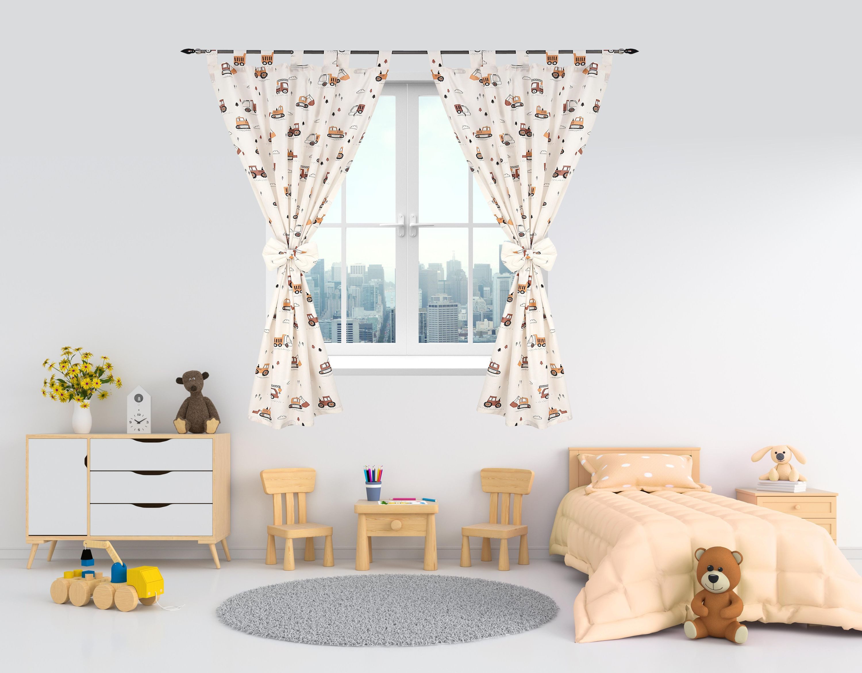 TupTam Gardine TupTam Kinderzimmer Vorhänge Baby Gardinen mit Schleifen 2er Set