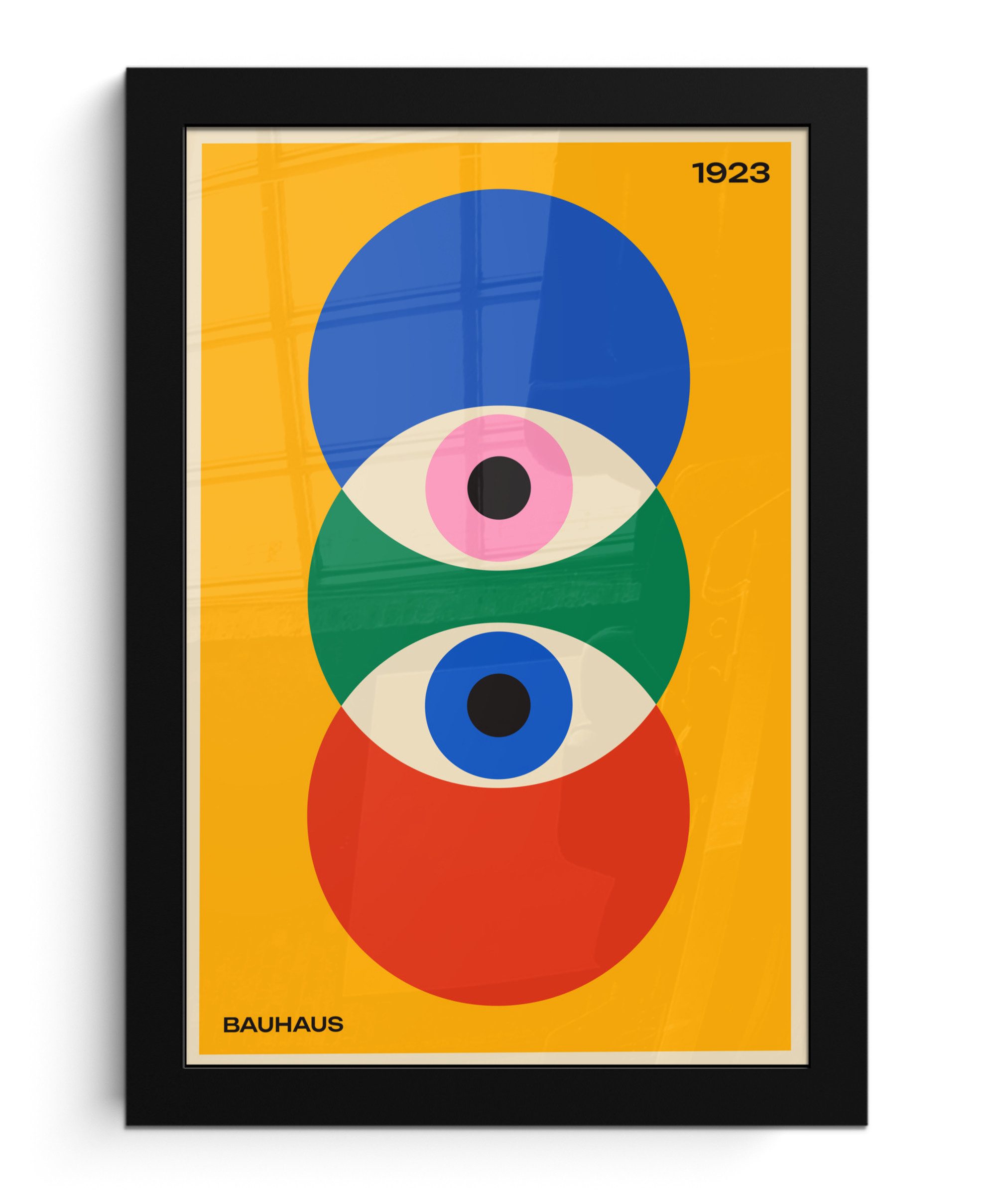 MuchoWow Poster Bauhaus - Abstrakt - Vintage - Kunst - Kunst, (1 St), Bilderrahmen, Zimmer Deko, Bild für Wohnzimmer, 20x30 cm