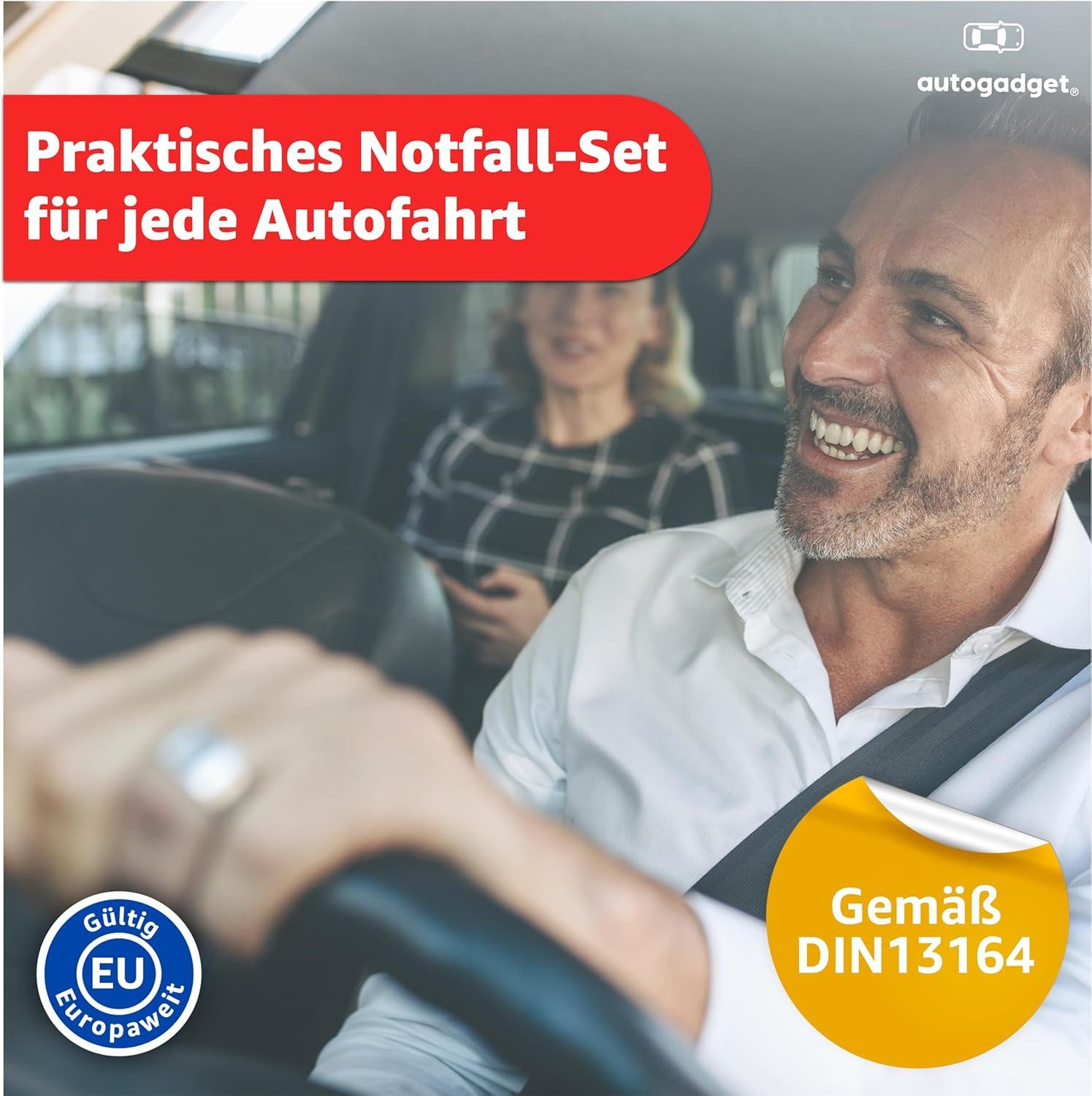 autogadget® KFZ-Verbandtasche Verbandstasche Norm 2025 - KFZ - DIN13164:2022, (Packung)