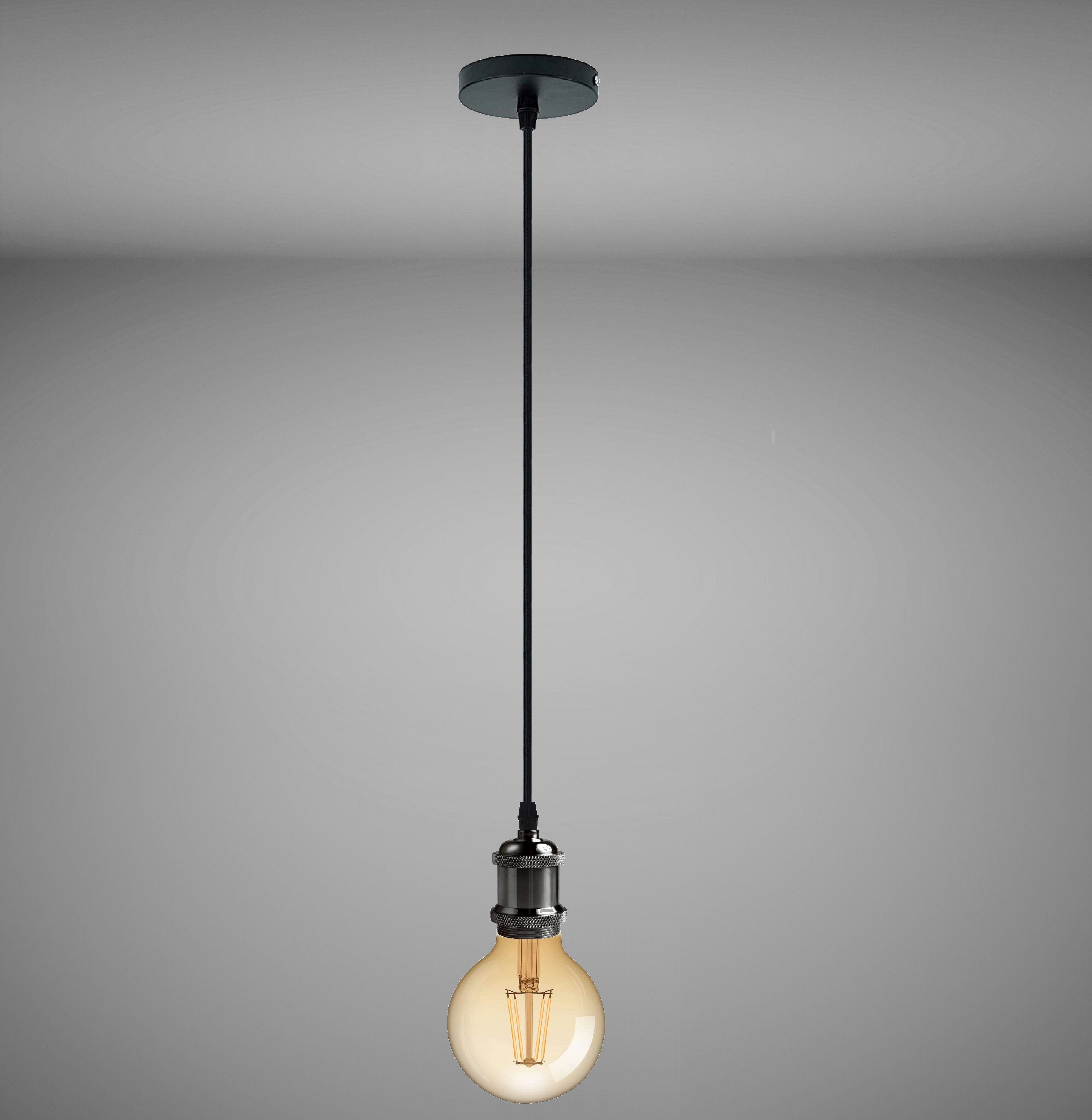 TRANGO LED Pendelleuchte, 9000BL LED Retro Pendelleuchte in Schwarz inkl. 1 günstig online kaufen