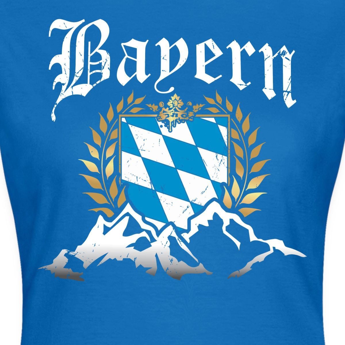 Spreadshirt T-Shirt Bayern Wappen Vintage Look Frauen T-Shirt (1-tlg) Slim Fit, fällt klein aus