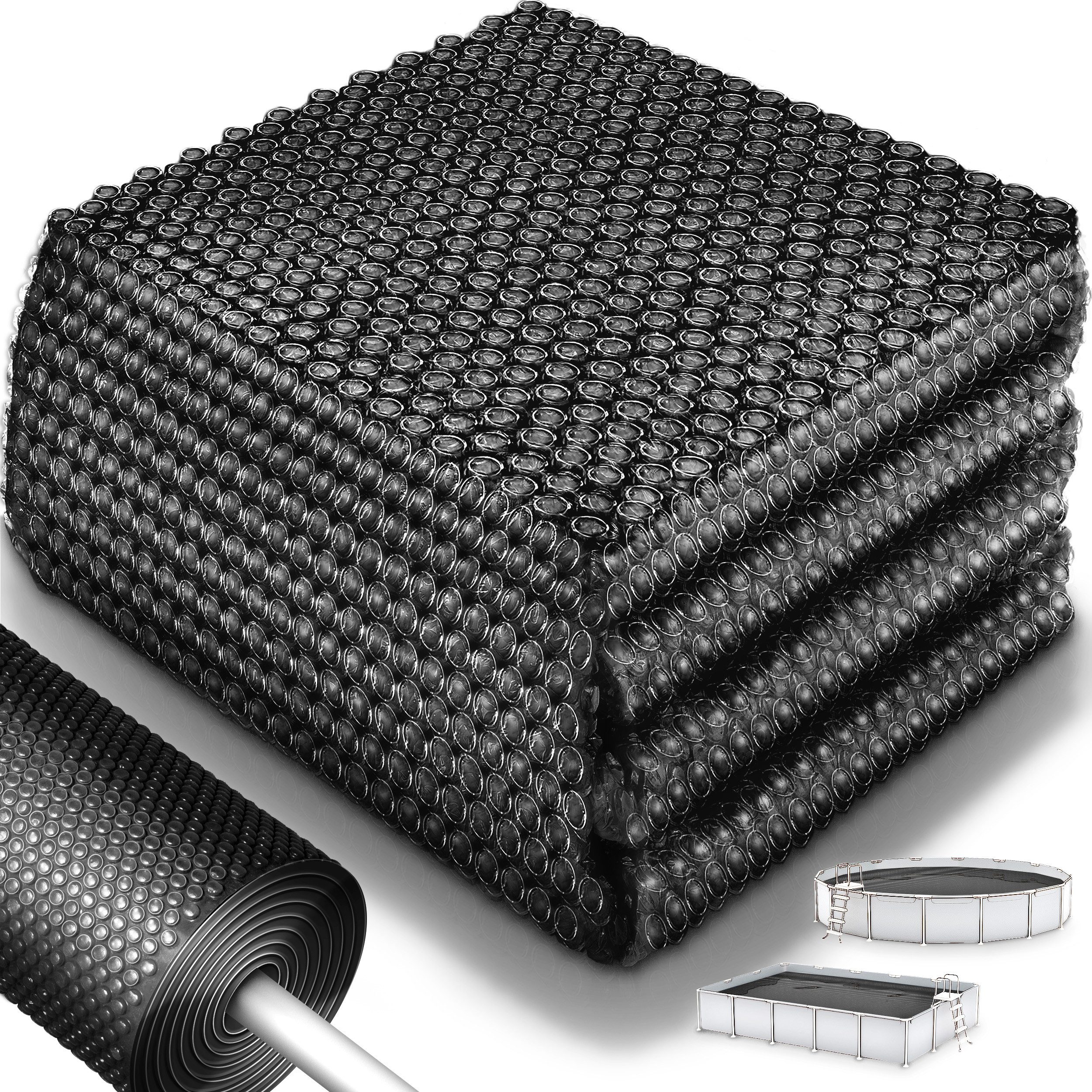 tillvex Pool-Abdeckplane Premium Solarfolie 400µm Wärmeplane zuschneidbar (Packung, Solarplane Solarabdeckung Poolheizung Басейниolarplane)