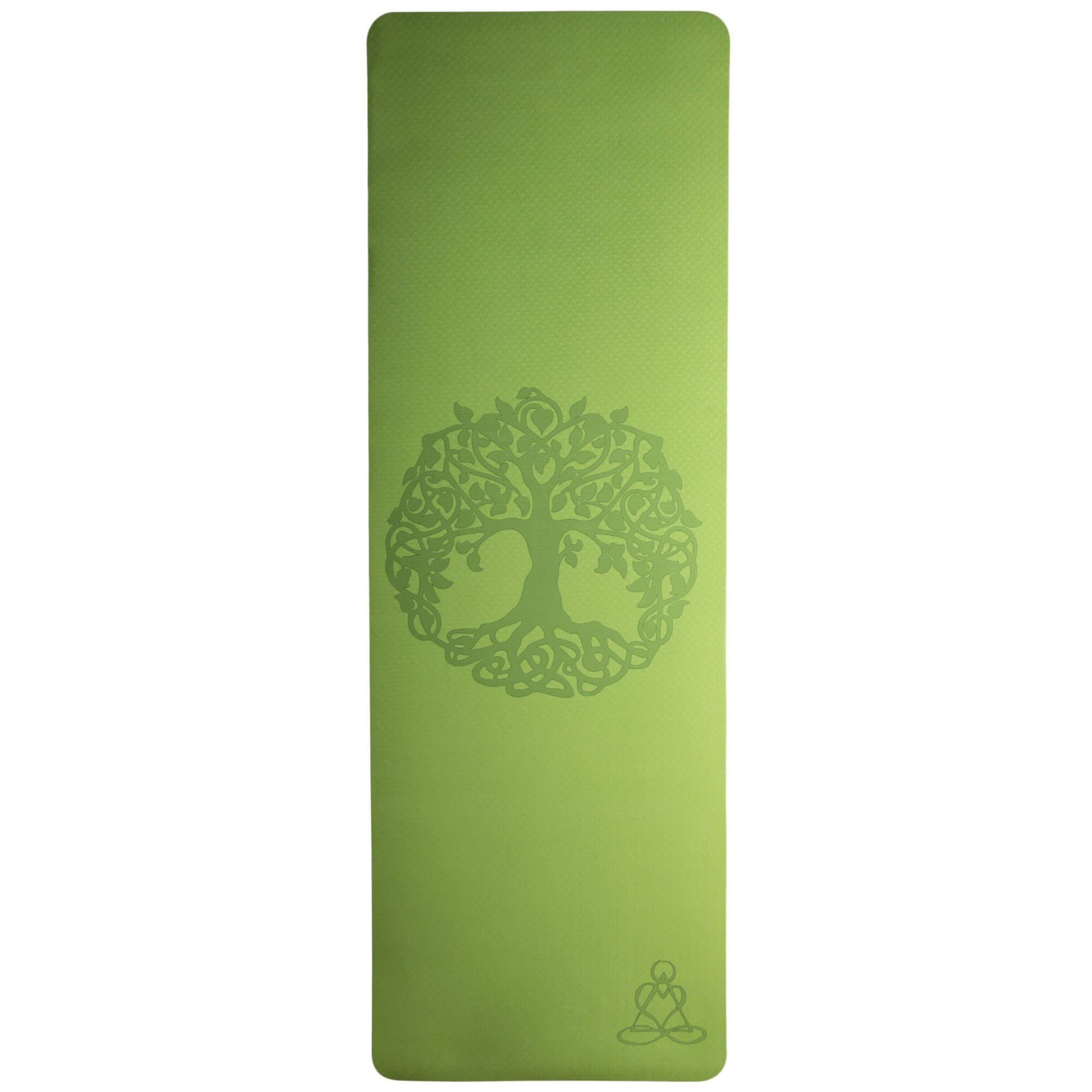Berk Yogamatte Yogamatte TPE Basic (Standard, 1-St., Standard), Angenehm weiche und polsternde Yogamatte mit Baum des Lebens.