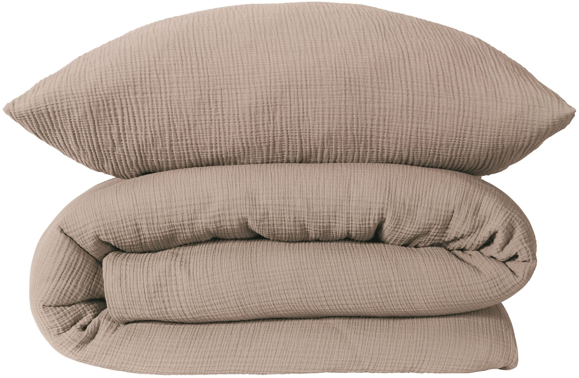 Schiesser Bettwäsche Molly aus supersofter Musselin-Qualität in gedeckten Farben, Musselin, 2 teilig, Made in Green