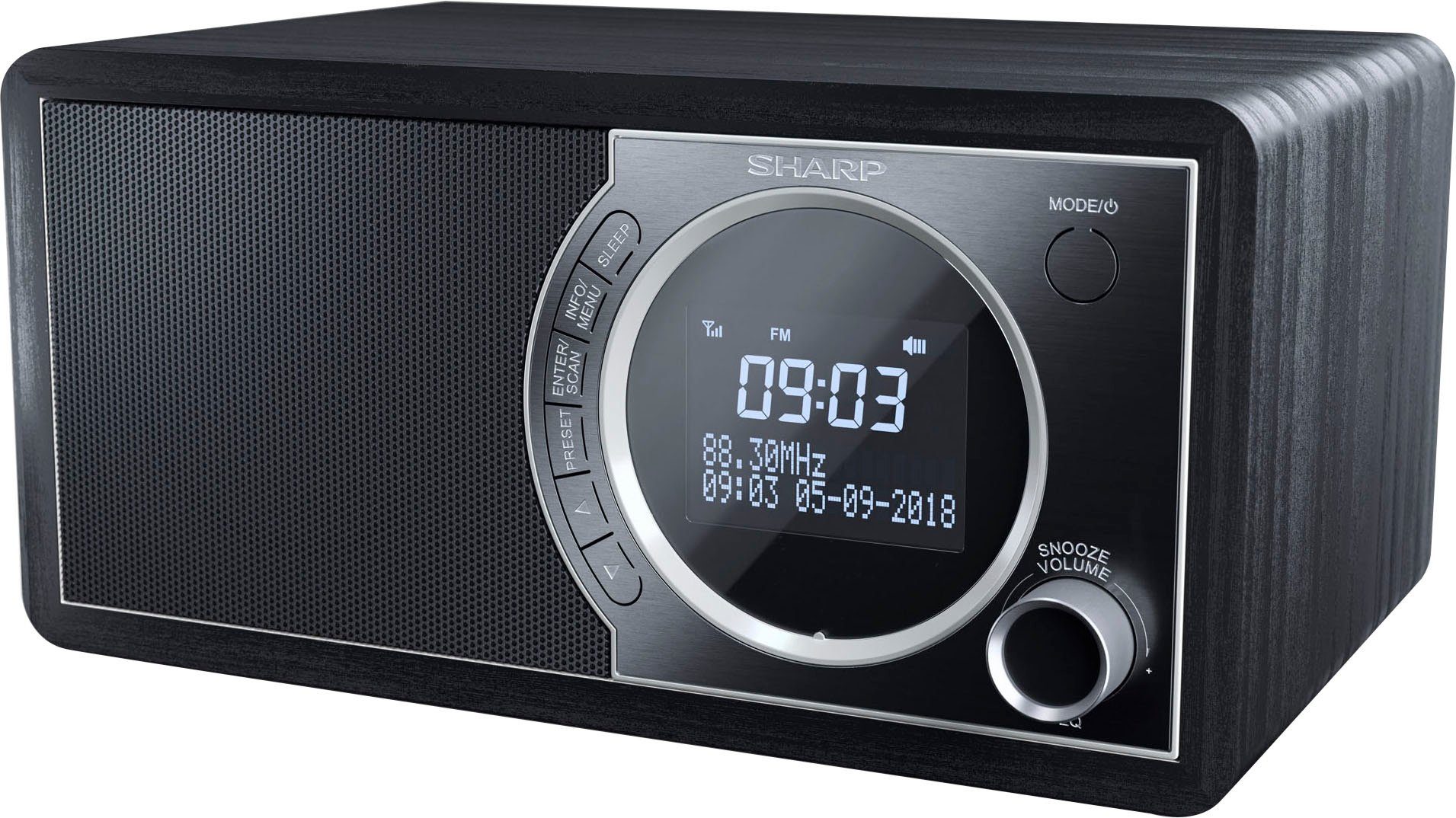 W) (DAB) Sharp (Automatische RDS, (DAB), DR-450 FM-Tuner schwarz 6 Digitalradio Senderverfolgung, Digitalradio mit