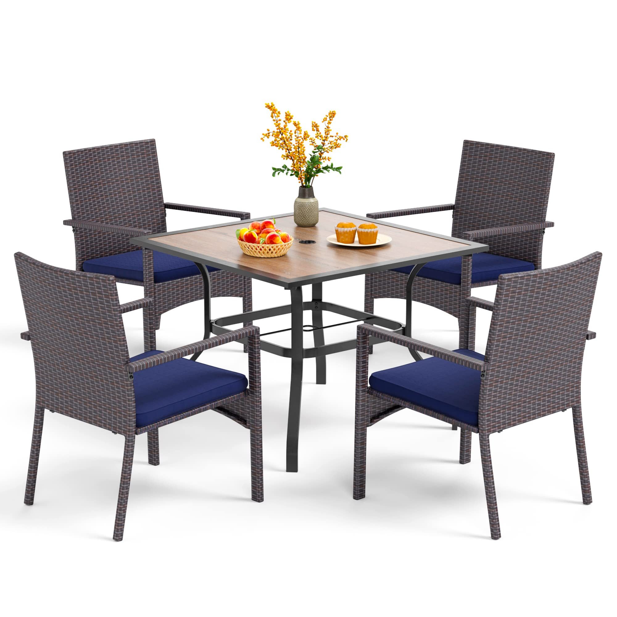 PHI VILLA Garten-Essgruppe, (94cm Quadratischer Gartentisch günstig online kaufen