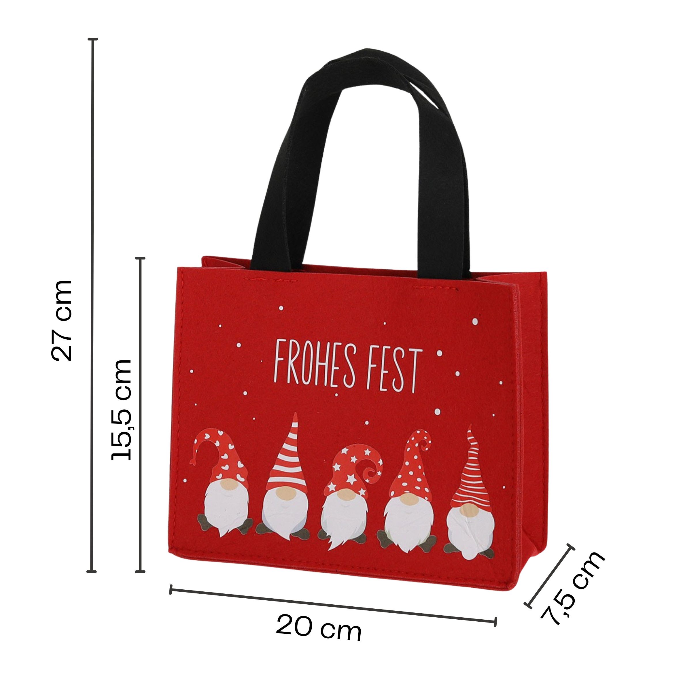 Annastore Geschenkbox 4er Set Geschenktaschen Weihnachten aus Filz – Geschenkbeutel, Wiederverwendbar Geschenkverpackung, 20x15,5x7,5 c – Bild 2 von 2