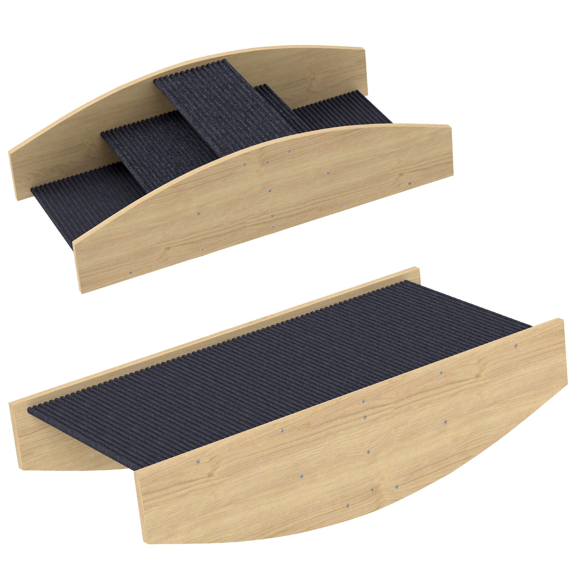 MC Star Agility-Hürde 2-in-1 Hundewippe, Hunde Agility Wippe aus Holz, Hunde Agilitäts Rampe, kleine, mittelgroße Hunde unter 15 kg, für Balance, Selbstvertrauen, 80 x 39,5 x 20 cm Naturholz