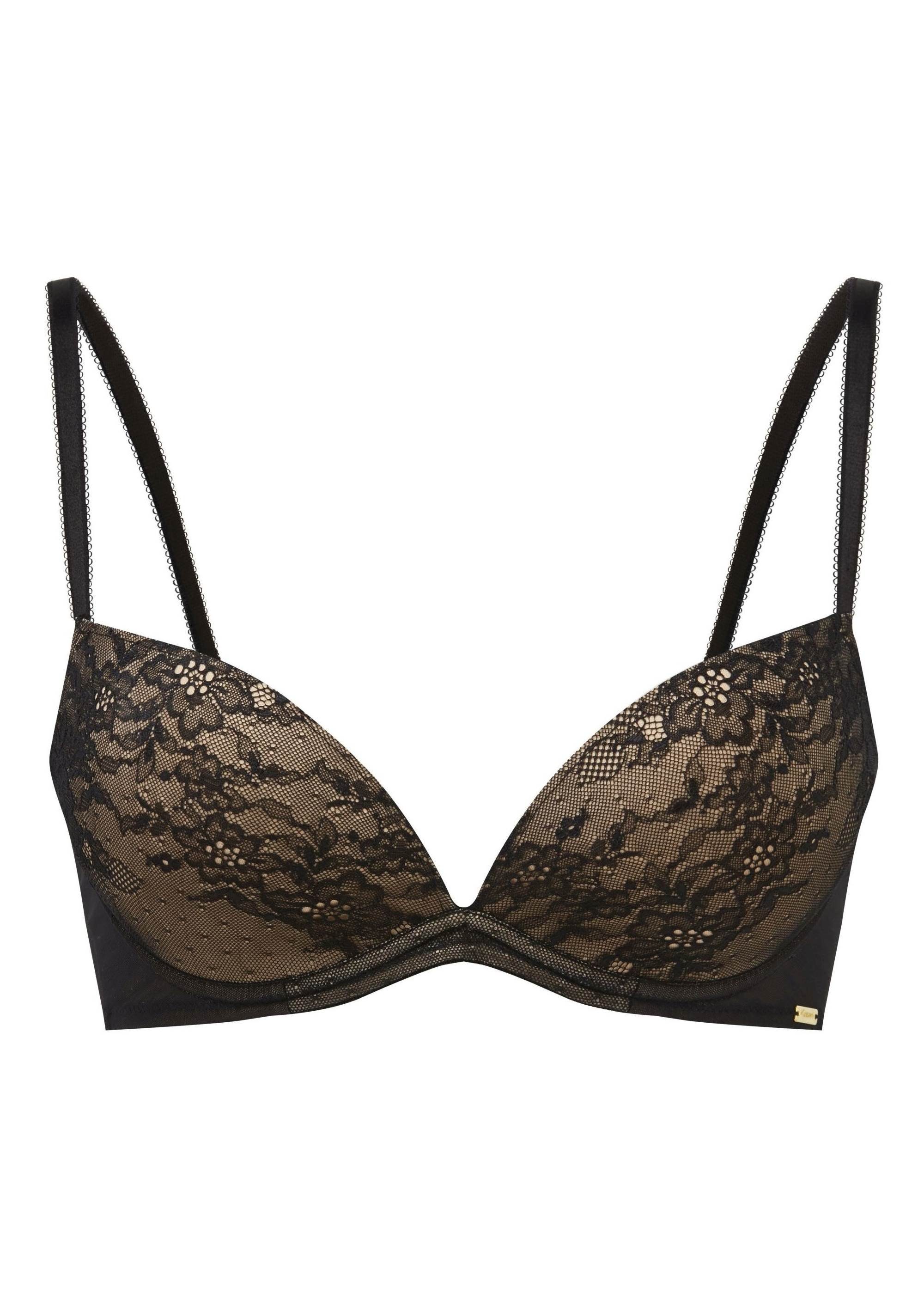 Dekolleté-BH Gossard BH (Push-Up, Lace Black glatte Push-Up Spitze) Glossies