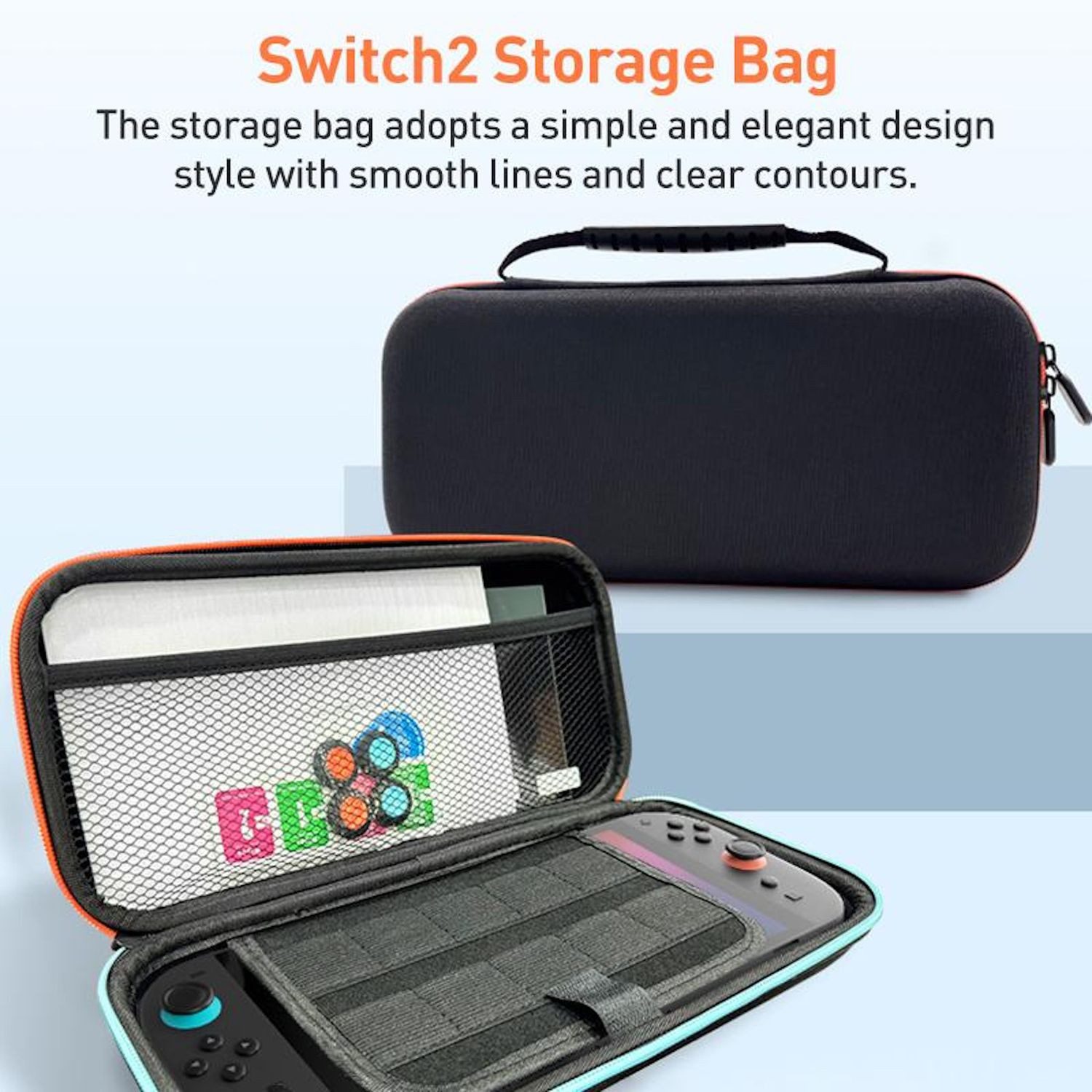 Wigento Handyhülle Für Nintendo Switch 2 Handle Protection Set Tasche Schwarz, Kombination aus Handgriffen und Tasche