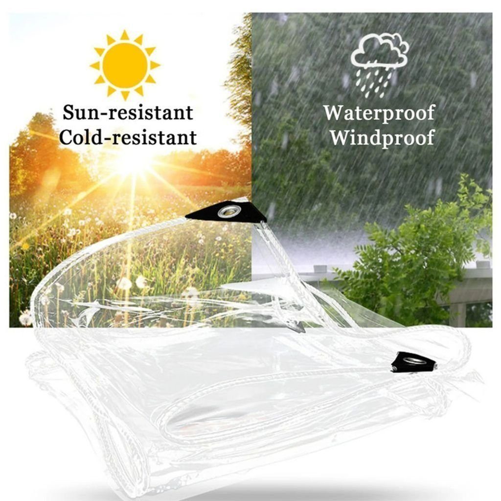 Plane Windschutz Regenschutz PVC transparente Star Seil Ösen, Abdeckplane mit Plane, Gartenmöbel-Schutzhülle wasserdichte MC