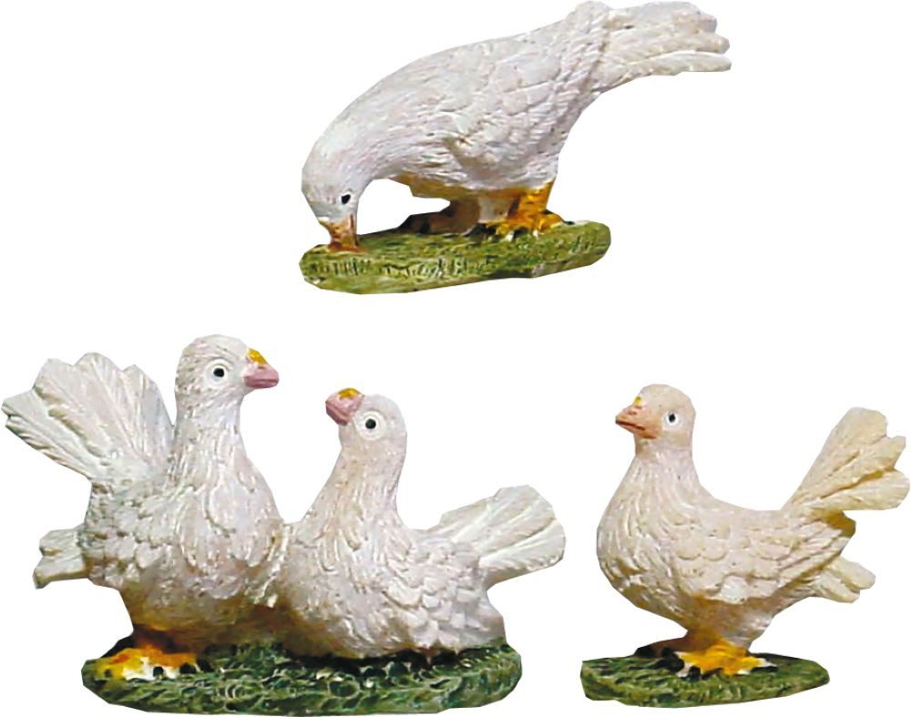 FADEDA Tierfigur 3x FADEDA Tiergruppe Tauben, Höhe in cm: 2,6