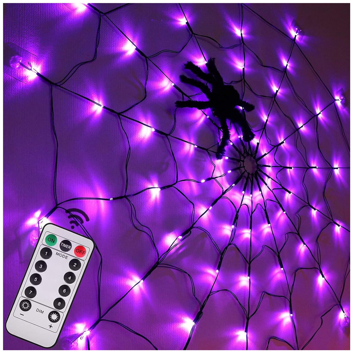 Rhein Beleuchtung LED-Lichterkette Halloween Lichterkette Spinnennetz günstig online kaufen