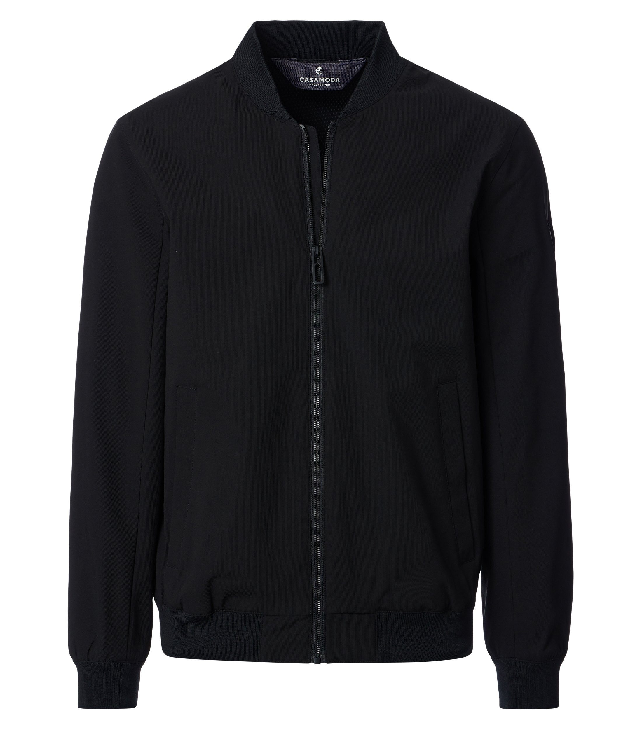 CASAMODA Blouson CASAMODA Outdoor-Blouson Collegekragen Zipper Regular Schwarz