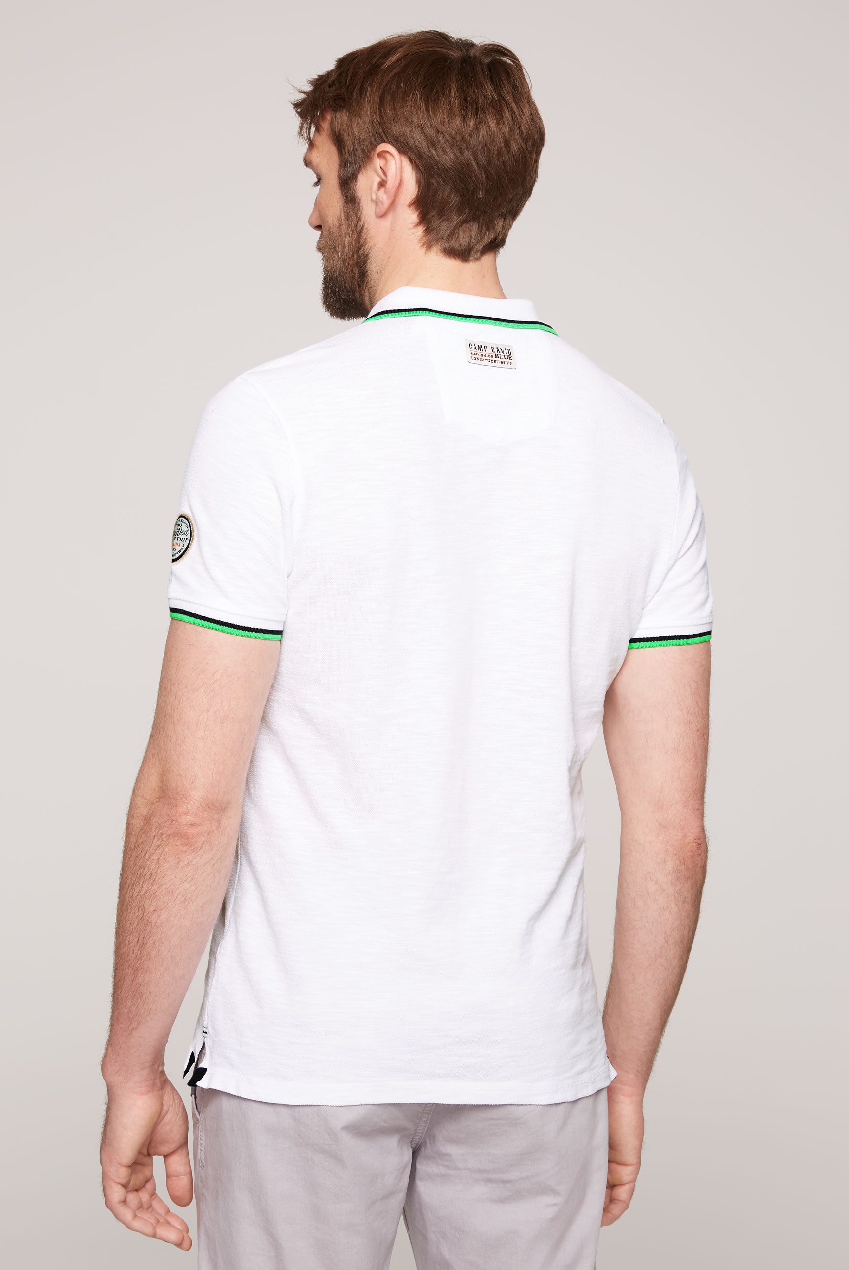 CAMP DAVID Poloshirt mit stylischem Seitenschlitz günstig online kaufen