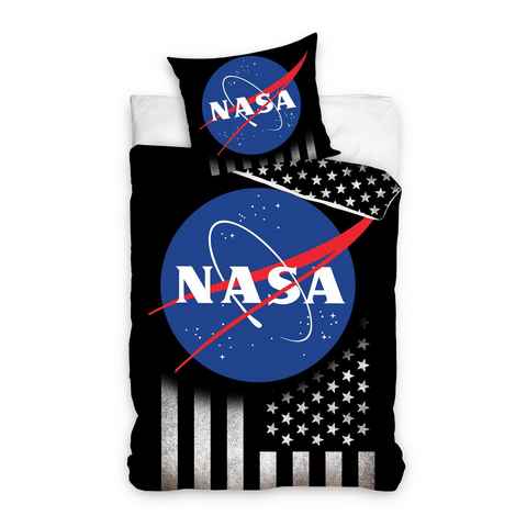 Bettwäsche USA Flagge, NASA, Renforcé, 2 teilig, Mit Reißverschluss