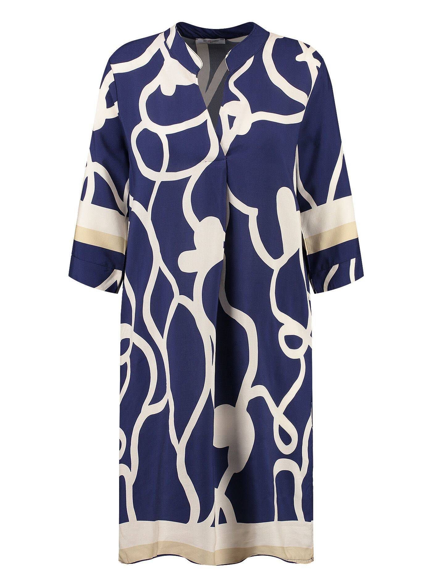 Key Largo STRUGGLE Kleid WD Blusenkleid V-NECK marine (52) Damen (1-tlg)