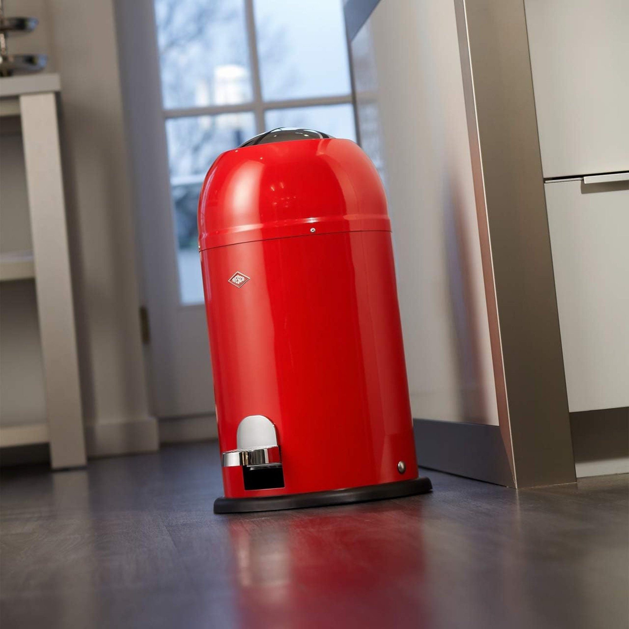 WESCO Mülleimer Kickmaster Junior, Abfallsammler mit Dämpfer, 12 Liter