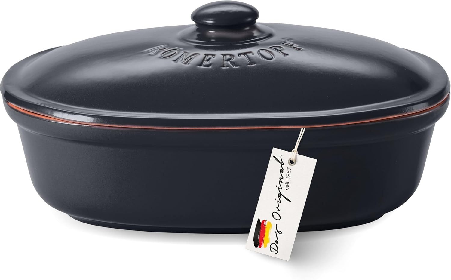 RÖMERTOPF Römertopf Brottopf oval MEDI 2,3 Liter - Keramik Brotkasten, (Set), aus Naturton