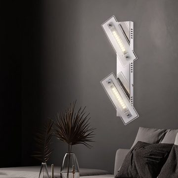 Globo LED Wandleuchte, LED-Leuchtmittel fest verbaut, Warmweiß, LED Wandlampen Wohnzimmer Beleuchtung Chrom Leuchten