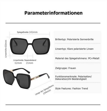 RefinedFlare Sonnenbrille Polarisierte Retro-Sonnenbrille mit quadratischem Rahmen für Damen (1-St)