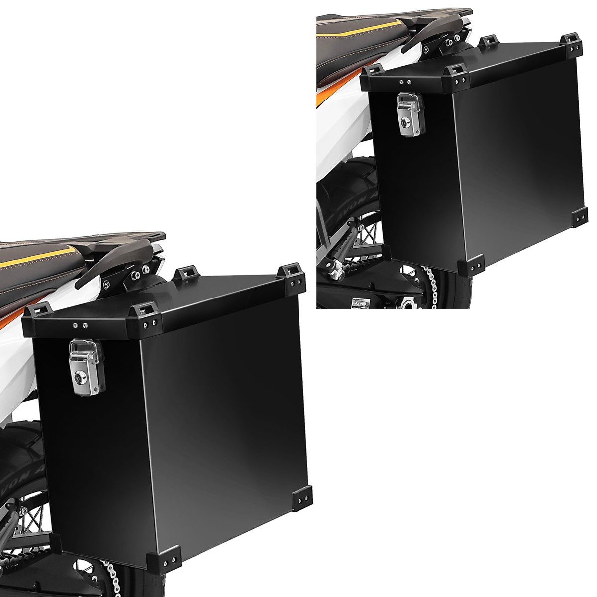 Reisetasche 2x Motorrad Alu Seitenkoffer # Namib 35Ltr Alukoffer schwarz Spar-Set
