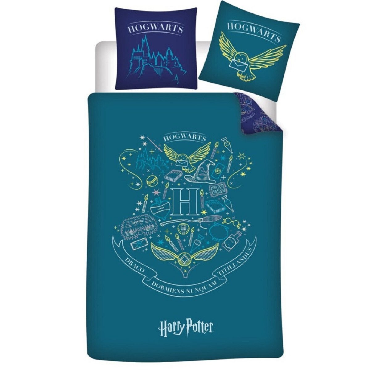 Harry Potter Bettwäsche Set Decke & Kissenbezug 140x200 + 63x63 cm aus Micr günstig online kaufen