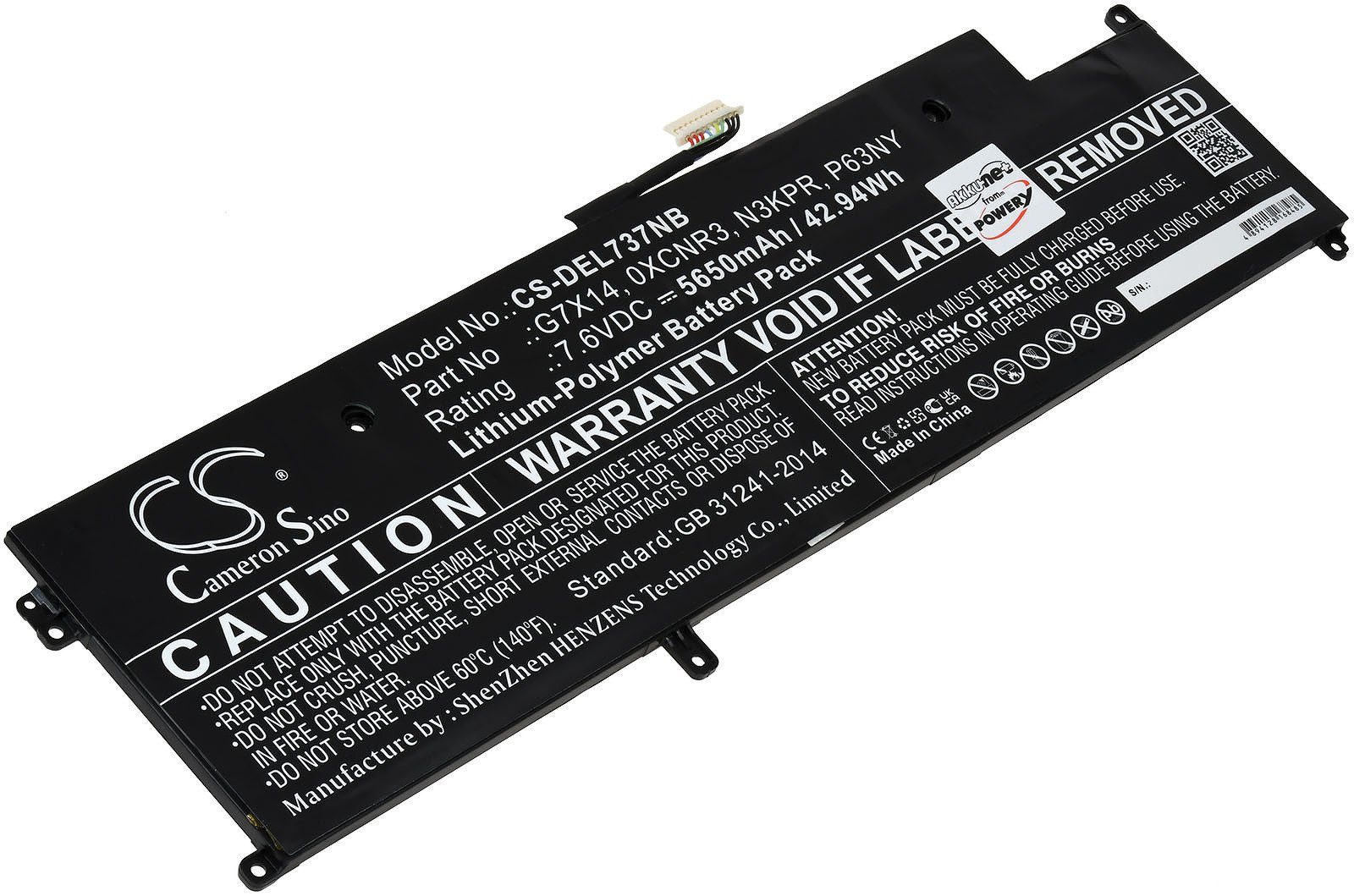 E7370 für Laptop-Akku V) Akku 5650 (7.6 mAh Powery Latitude Dell