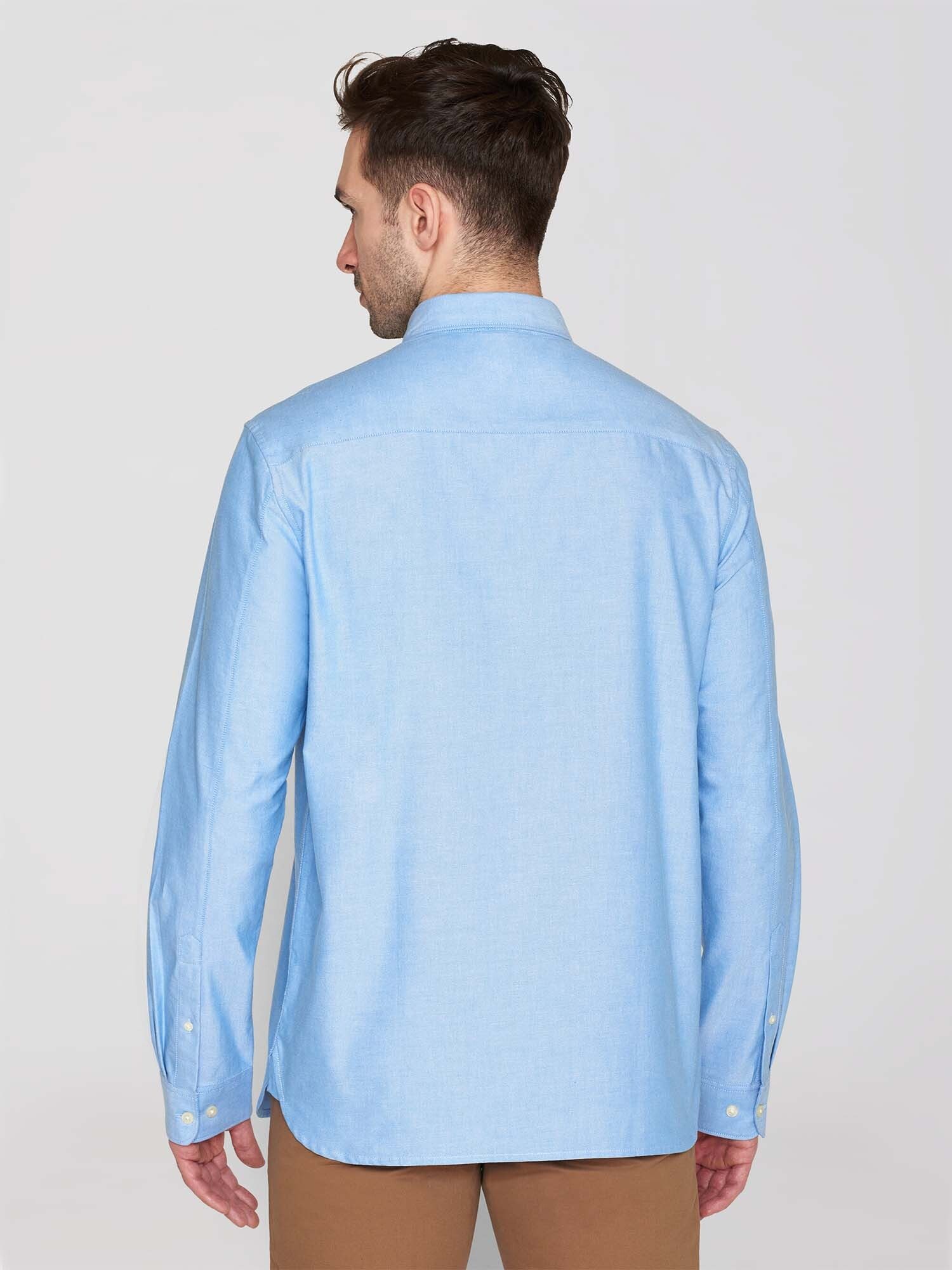 KnowledgeCotton Apparel Langarmhemd HARALD Small Owl Oxford Regular Fit Shirt