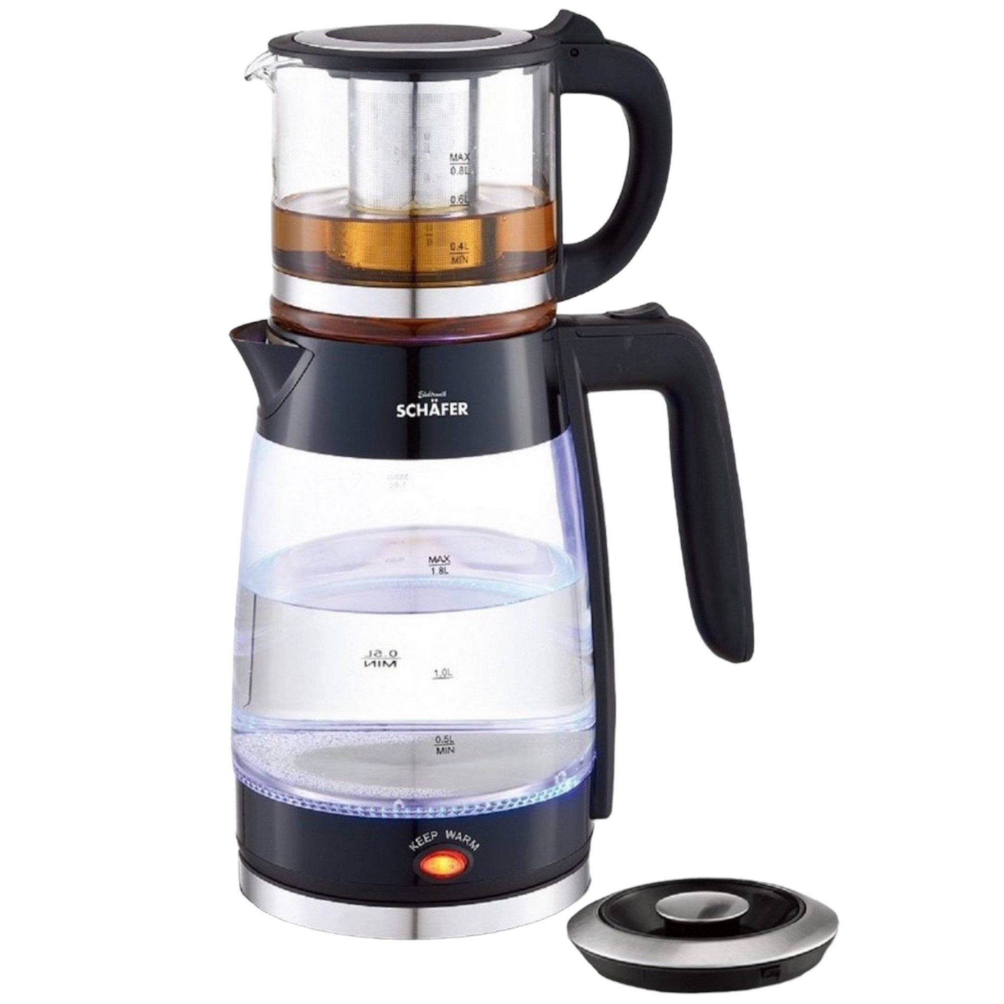 Teeautomat Glas-Wasserkocher mit Teekanne - Premium Qualität für Ihr Zuhause 2,6L