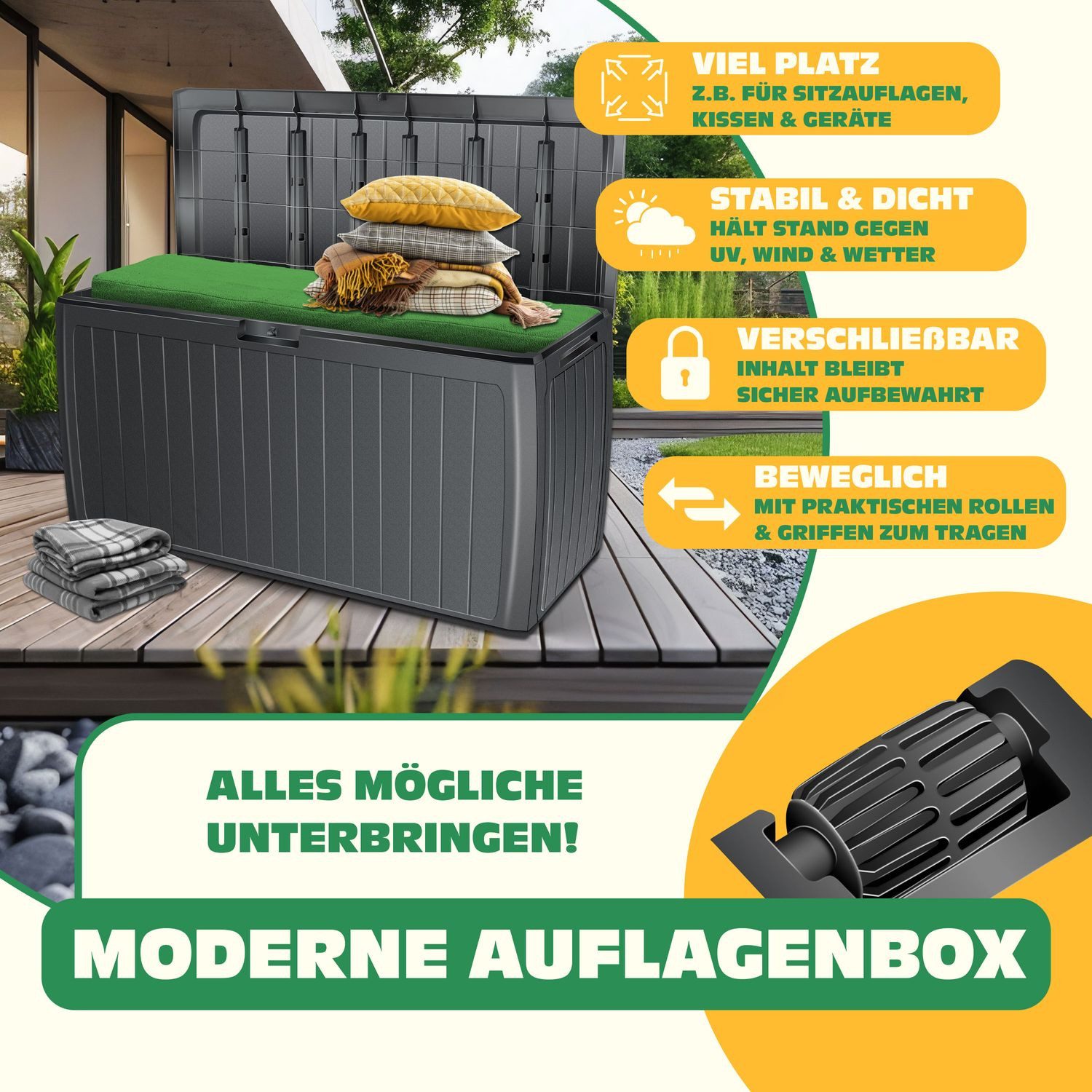 KESSER Aufbewahrungsbox, Auflagenbox Kissenbox 290 Liter günstig online kaufen