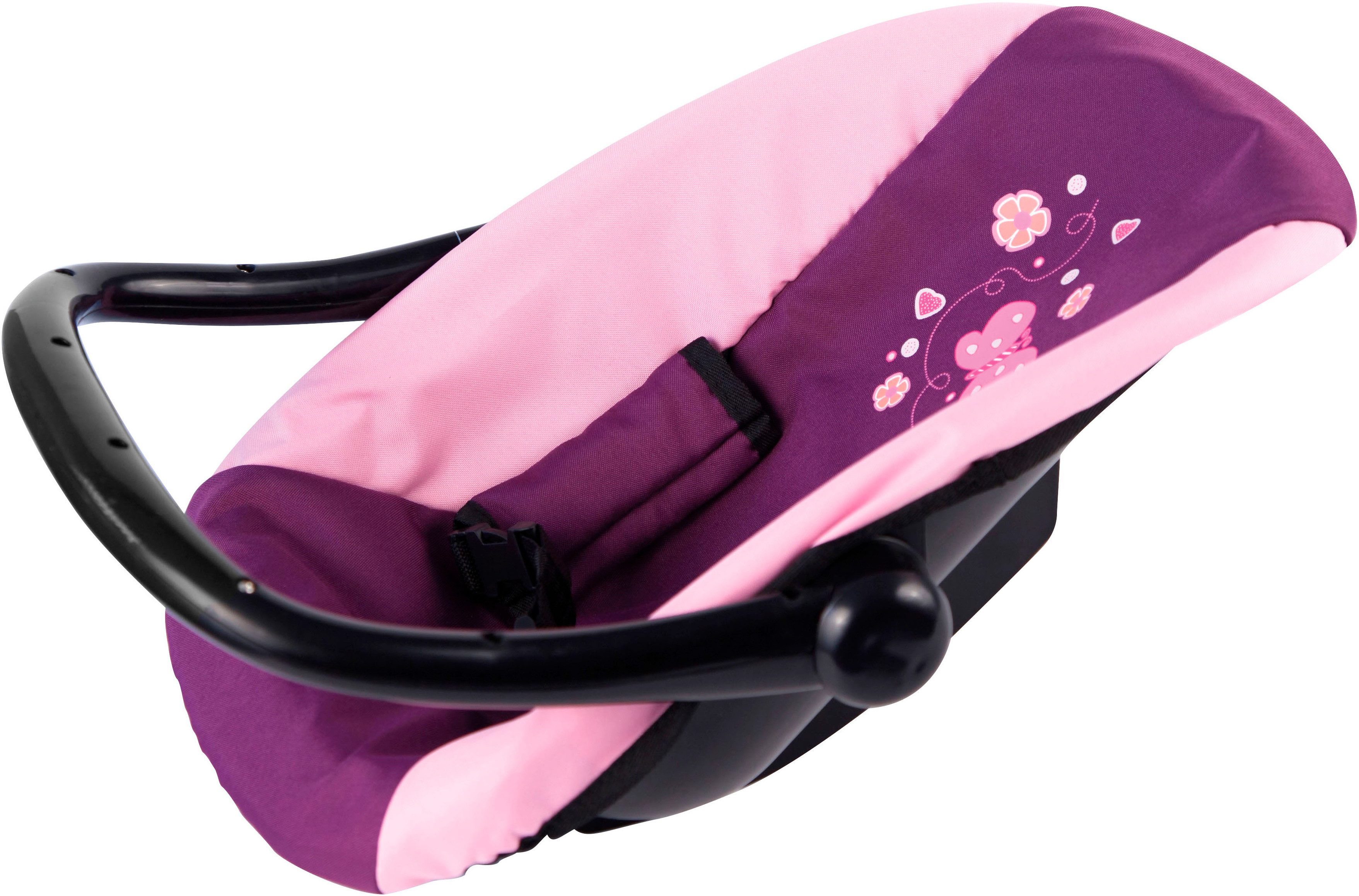 Bayer Puppen Autositz lila/rosa Schmetterling