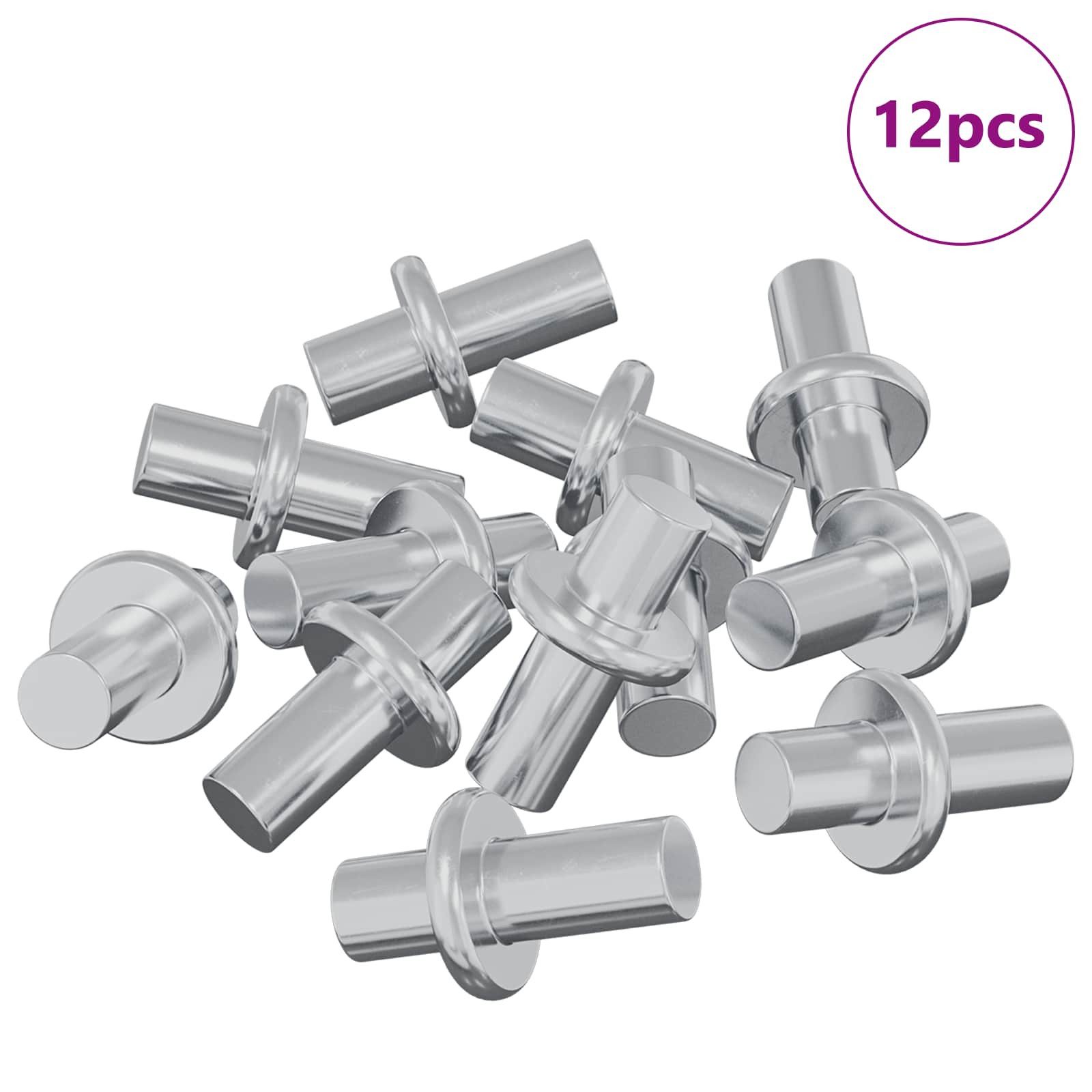 vidaXL Regaleinsatz, Regalstecker Uni 12 pcs Silber 8,6 x 8,6 x 14,6 mm Stahl