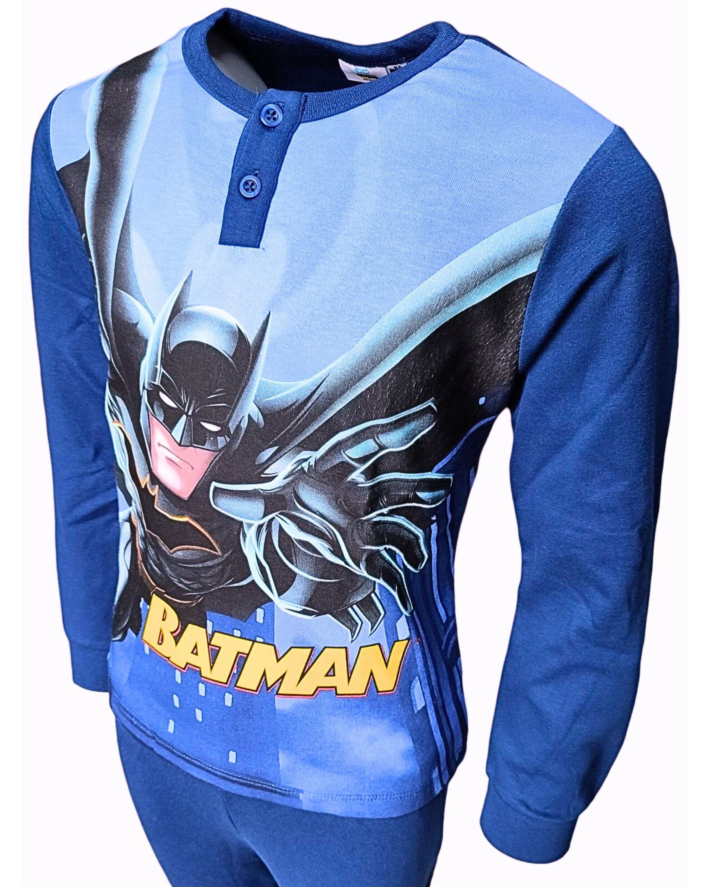 Batman Schlafanzug Jungen Pyjama 98-128 langarm (2 tlg) Dunkelblau Gr. cm