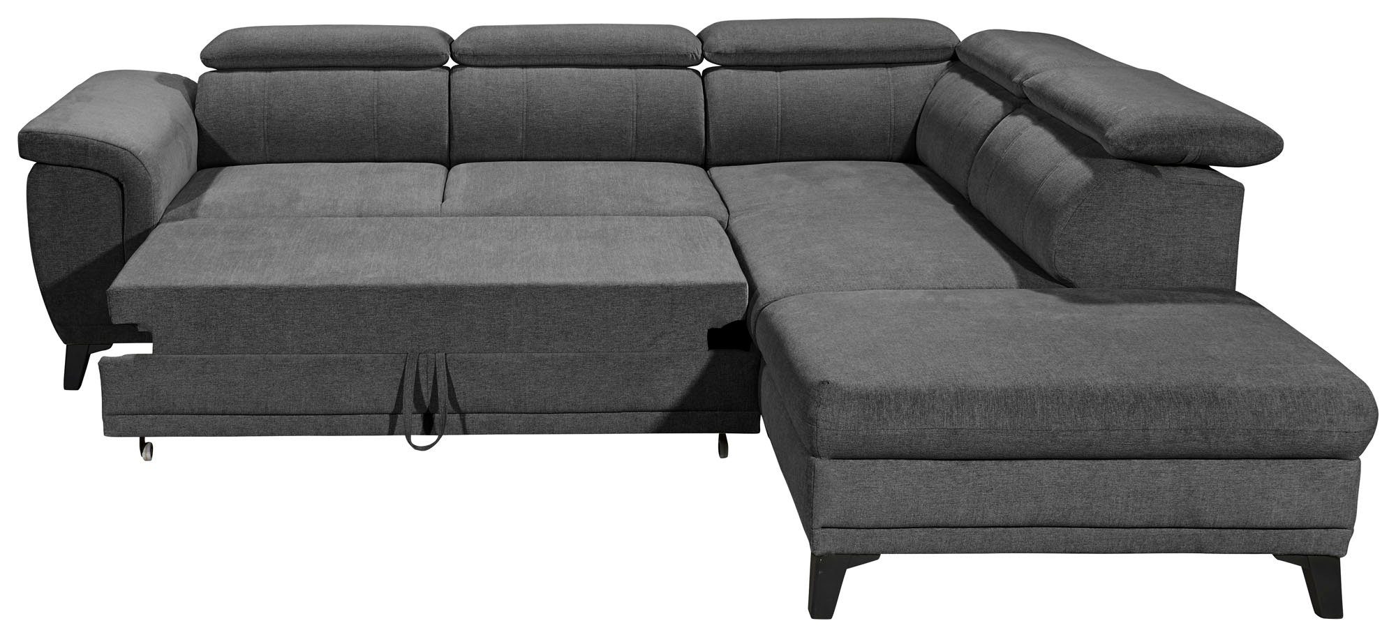 inkl. und anthrazit Kopfteilverstellung stellbar, 2 DESIGN Teile, ED frei Ecksofa Bettkasten, EXCITING Bettfunktion Albany,