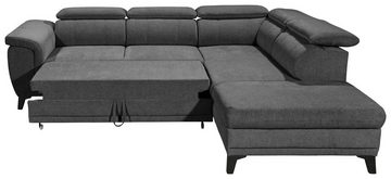 ED EXCITING DESIGN Ecksofa Albany L-Form, 2 Teile, frei stellbar, Bettfunktion und Bettkasten, inkl. Kopfteilverstellung