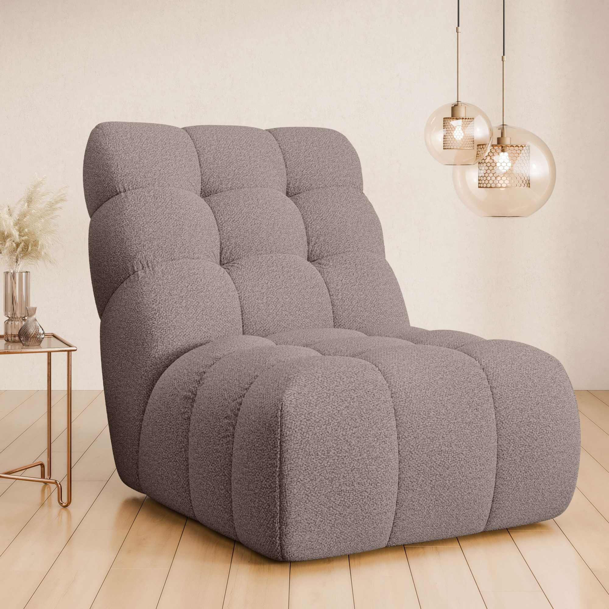 Home affaire Sessel AURELIAN, Love Seat XXL, Lese-Sessel, Big-Sessel, mit Wellenunterfederung, Velours, Struktur fein, Struktur grob
