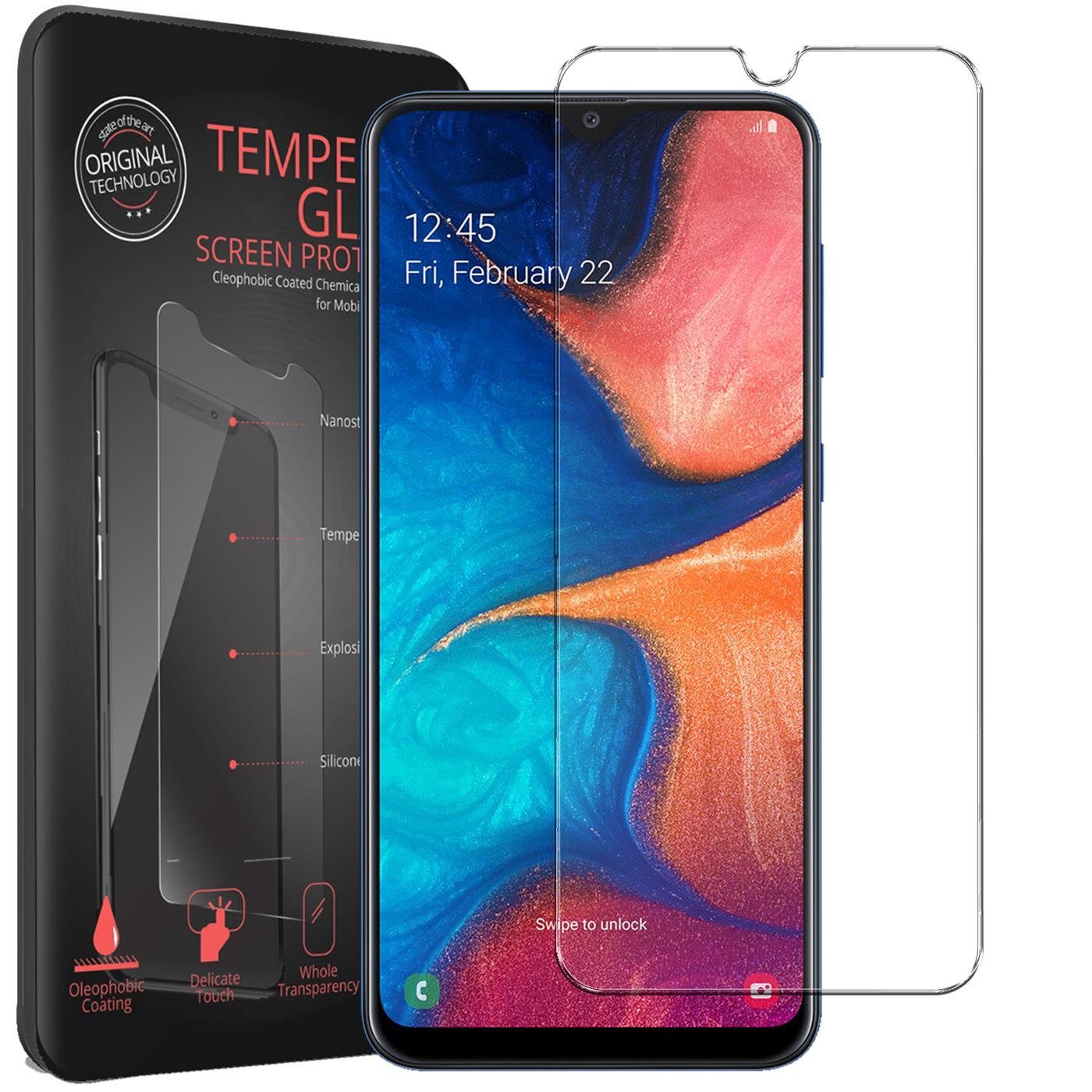 CoolGadget Schutzfolie Panzerfolie für Samsung Galaxy A20e, (9H Härtegrad, 2x Schutzglas, 1xReinigungset), Displayfolie Panzer Schutzfolie 2 Stück für Samsung A20e Glas Folie