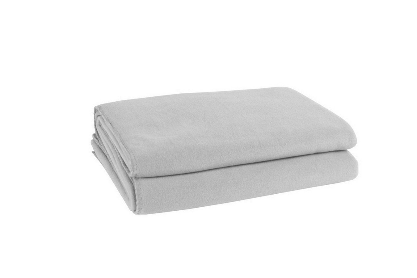 Wohndecke Soft-Fleece Decke 160 x 200 cm hellgrau, zoeppritz