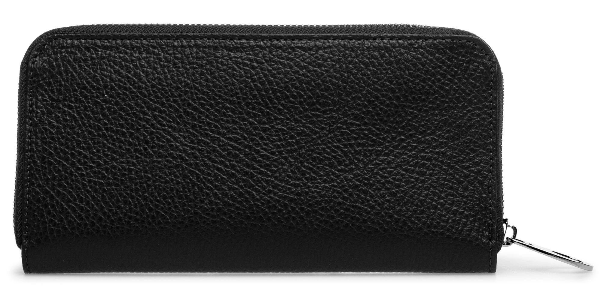 Caspar Geldbörse GB1013 unifarbene lange Damen Leder Geldbörse mit umlaufendem Reißverschluss