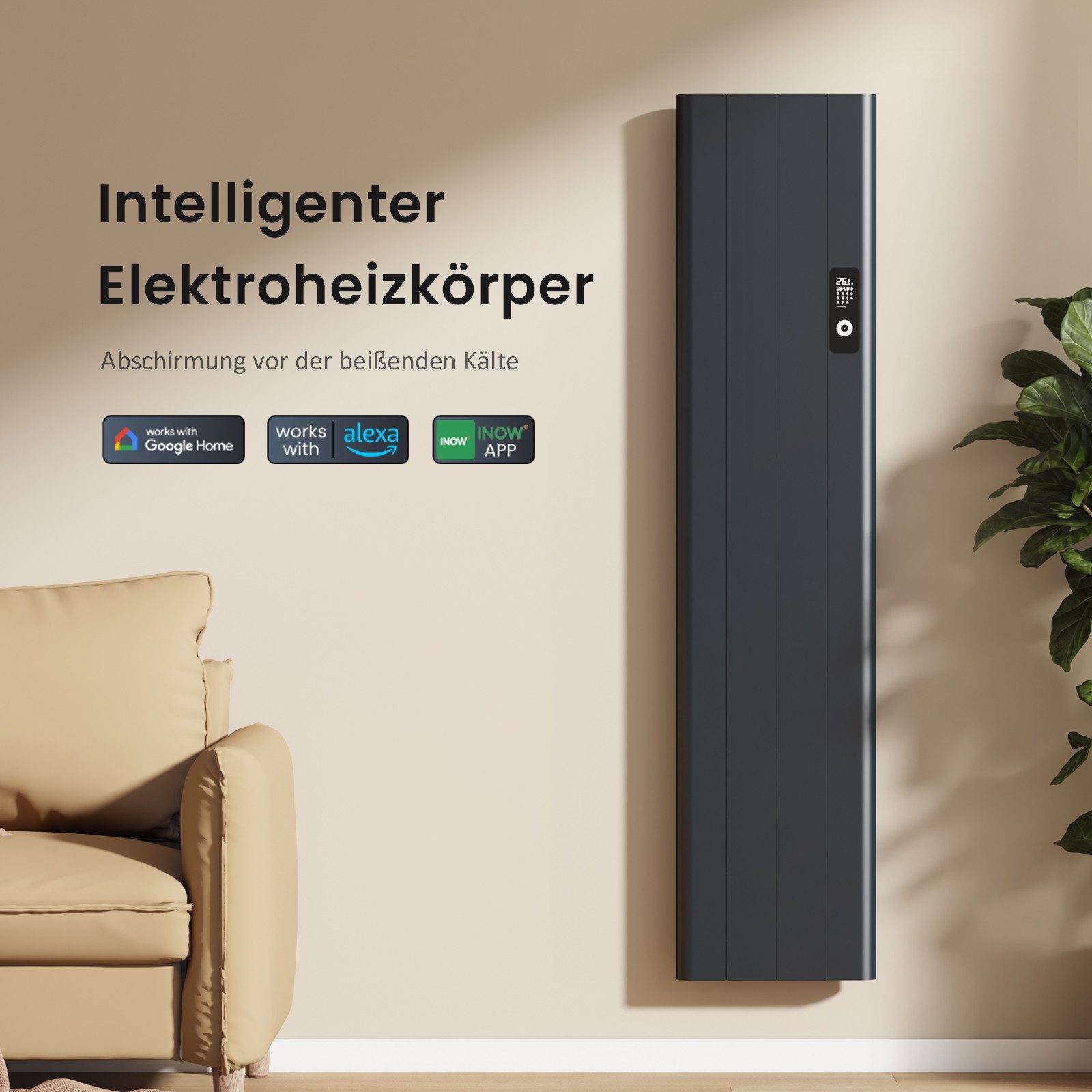 EMKE Elektro-Heizkörper elektrische Heizkörper Wifi-Steuerung 1000W, günstig online kaufen