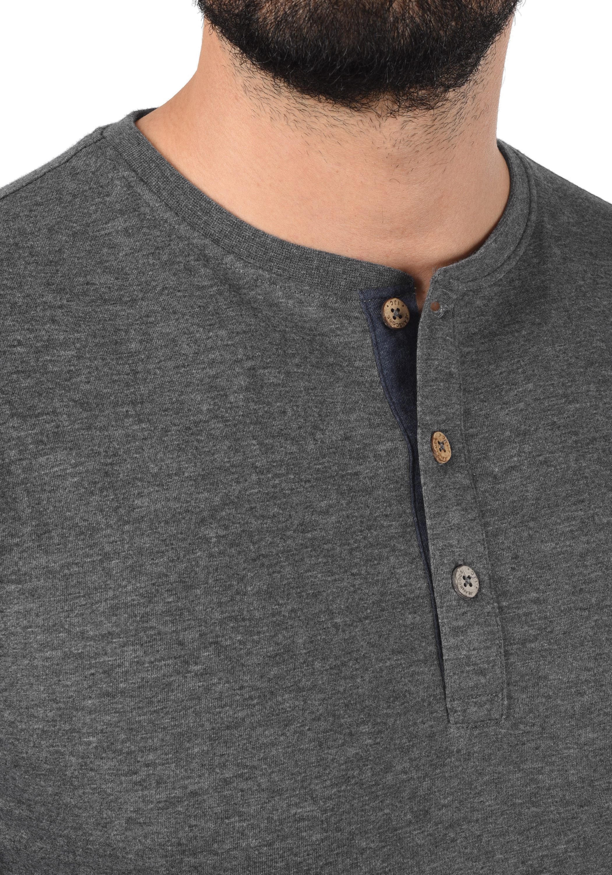 Indicode Rundhalsshirt IDGifford Longsleeve mit Knopfleiste