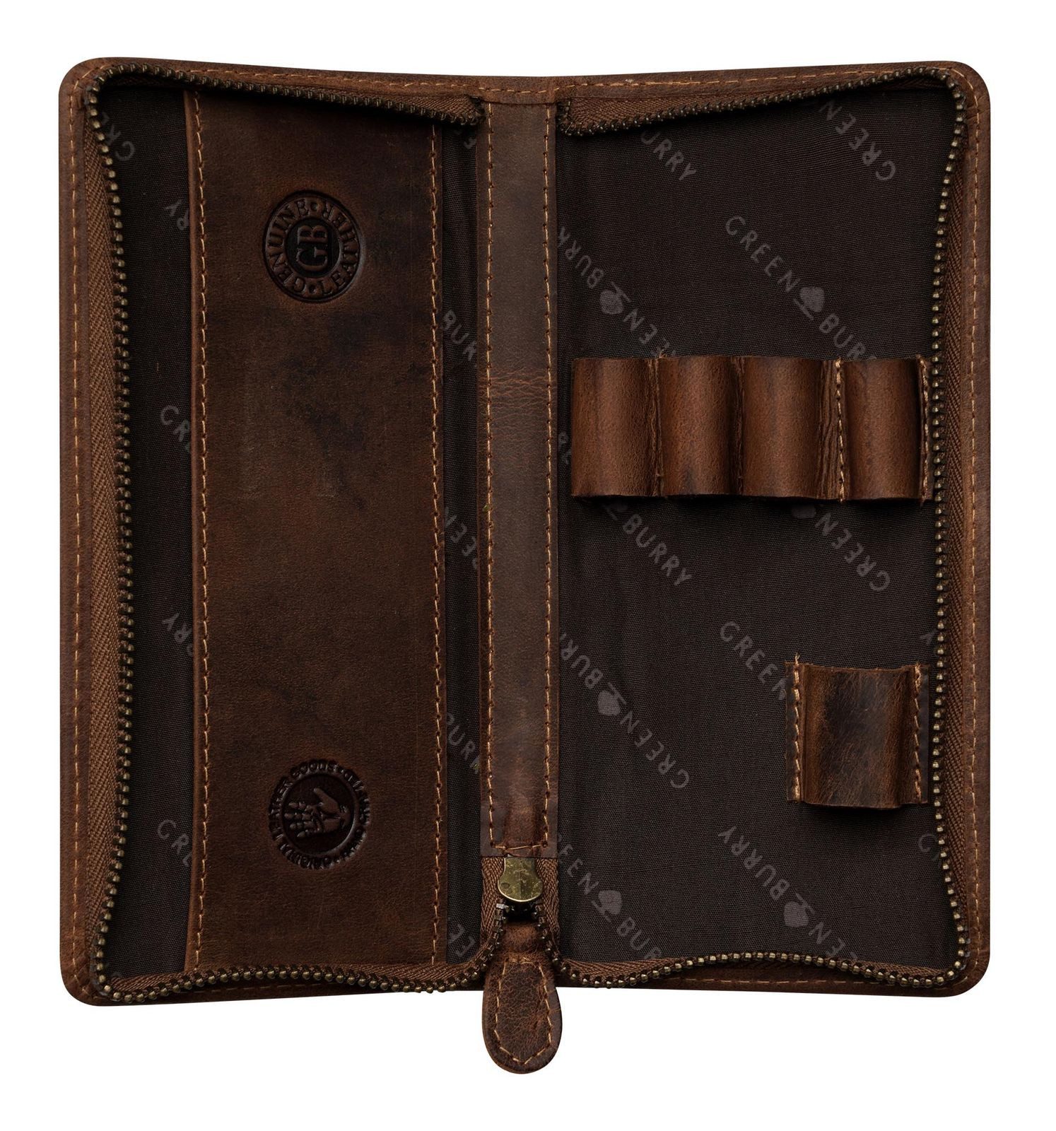 Greenburry Aufbewahrungstasche Pencil Case, aus echtem Rindsleder